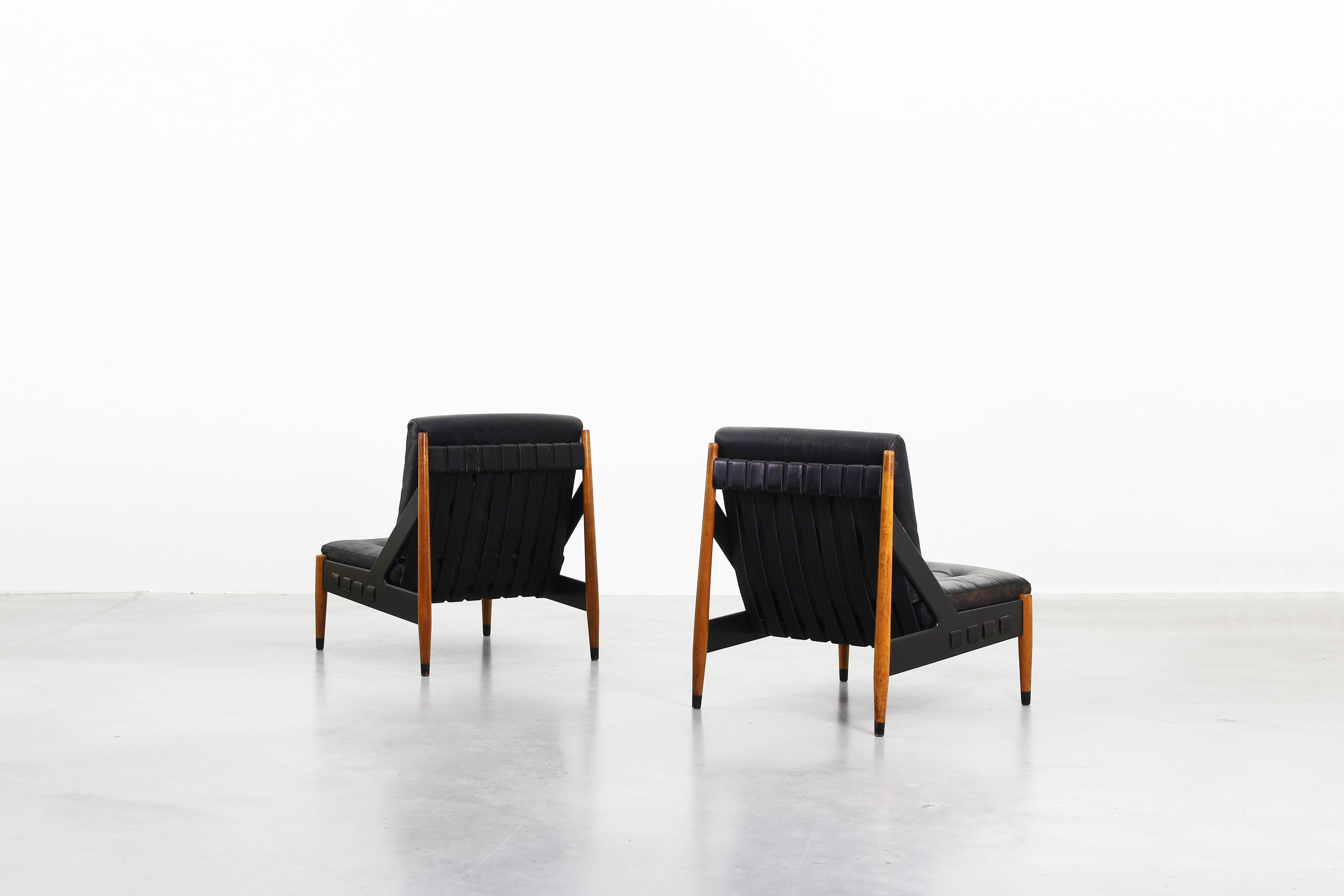 German Beautiful Pair of Lounge Chairs by Egon Eiermann for Wilde & Spieth, 1961