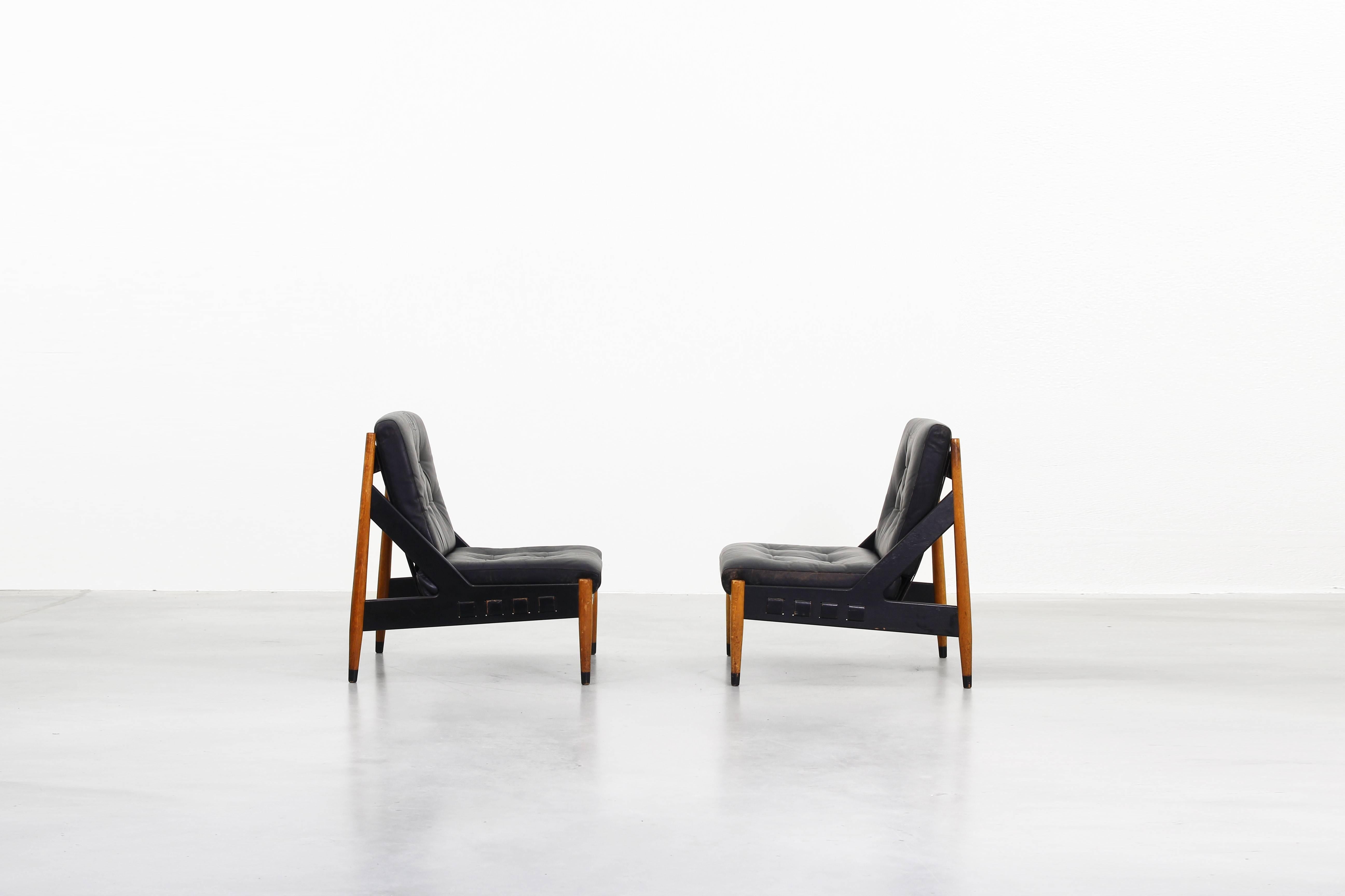 Beautiful Pair of Lounge Chairs by Egon Eiermann for Wilde & Spieth, 1961 In Good Condition In Berlin, DE