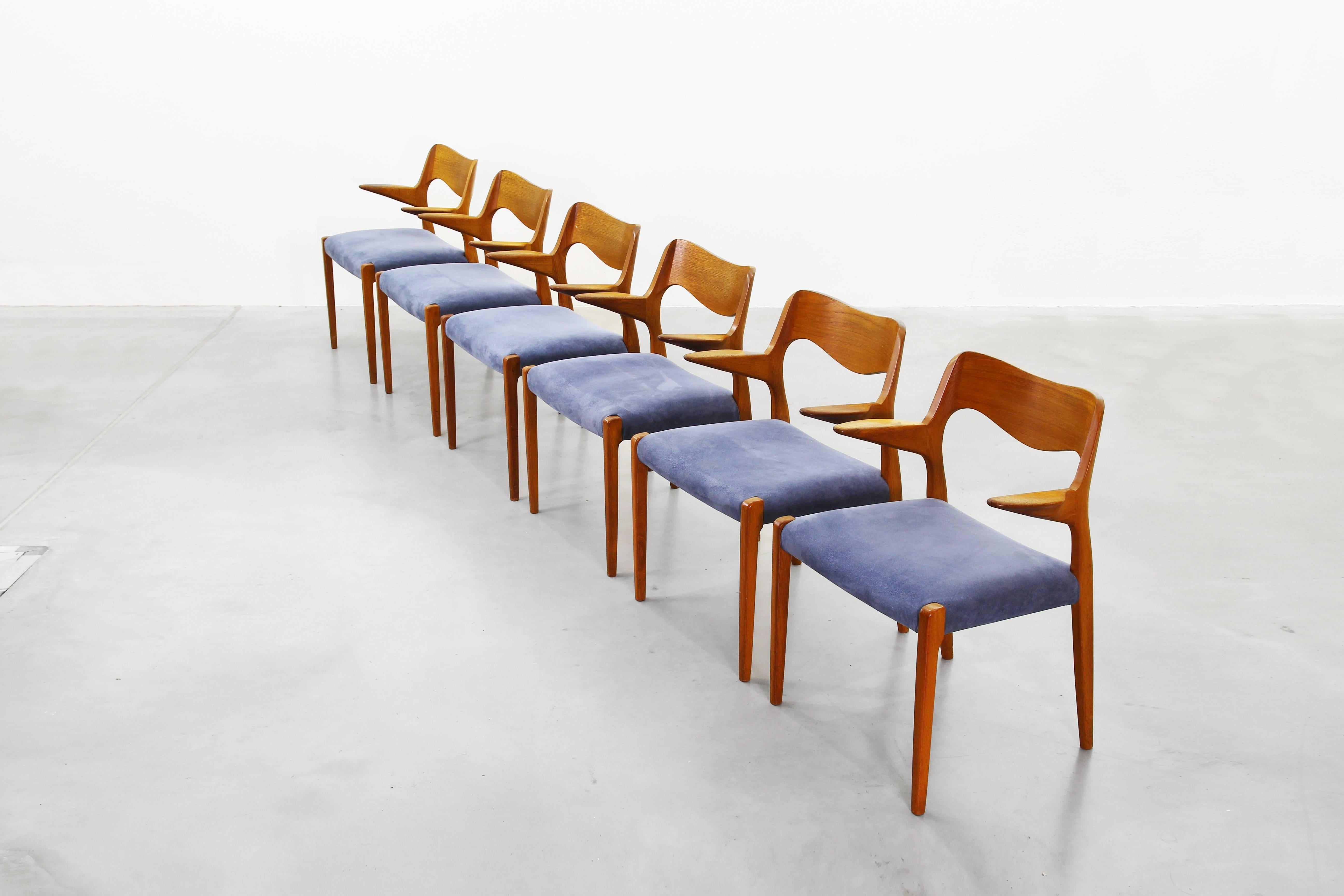 Set of Six Rare Danish Niels Møller Armchairs Dining Chairs Teak 5