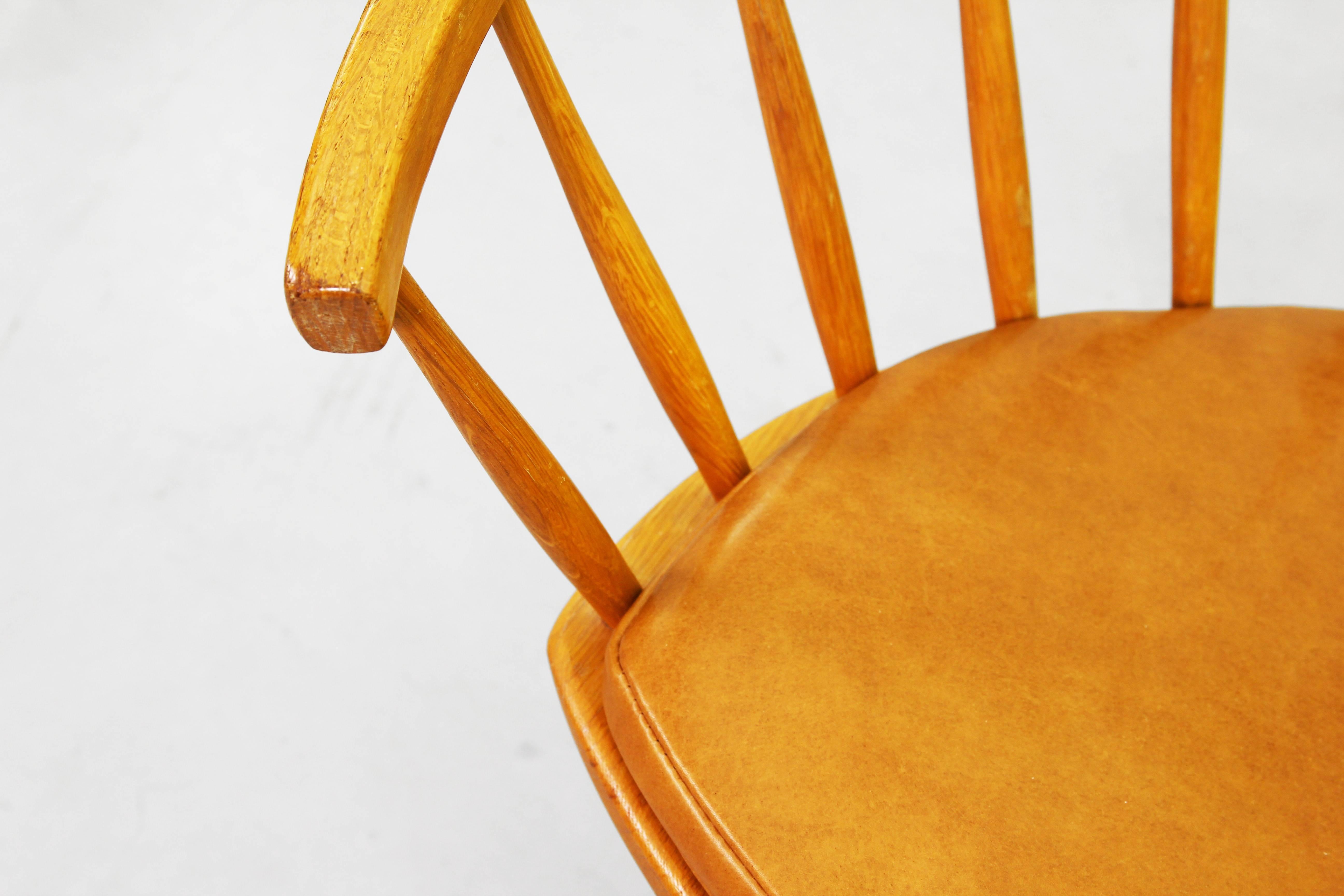 Leather Beautiful Pair of Lounge Easy Chair by Yngve Ekström for Stolab