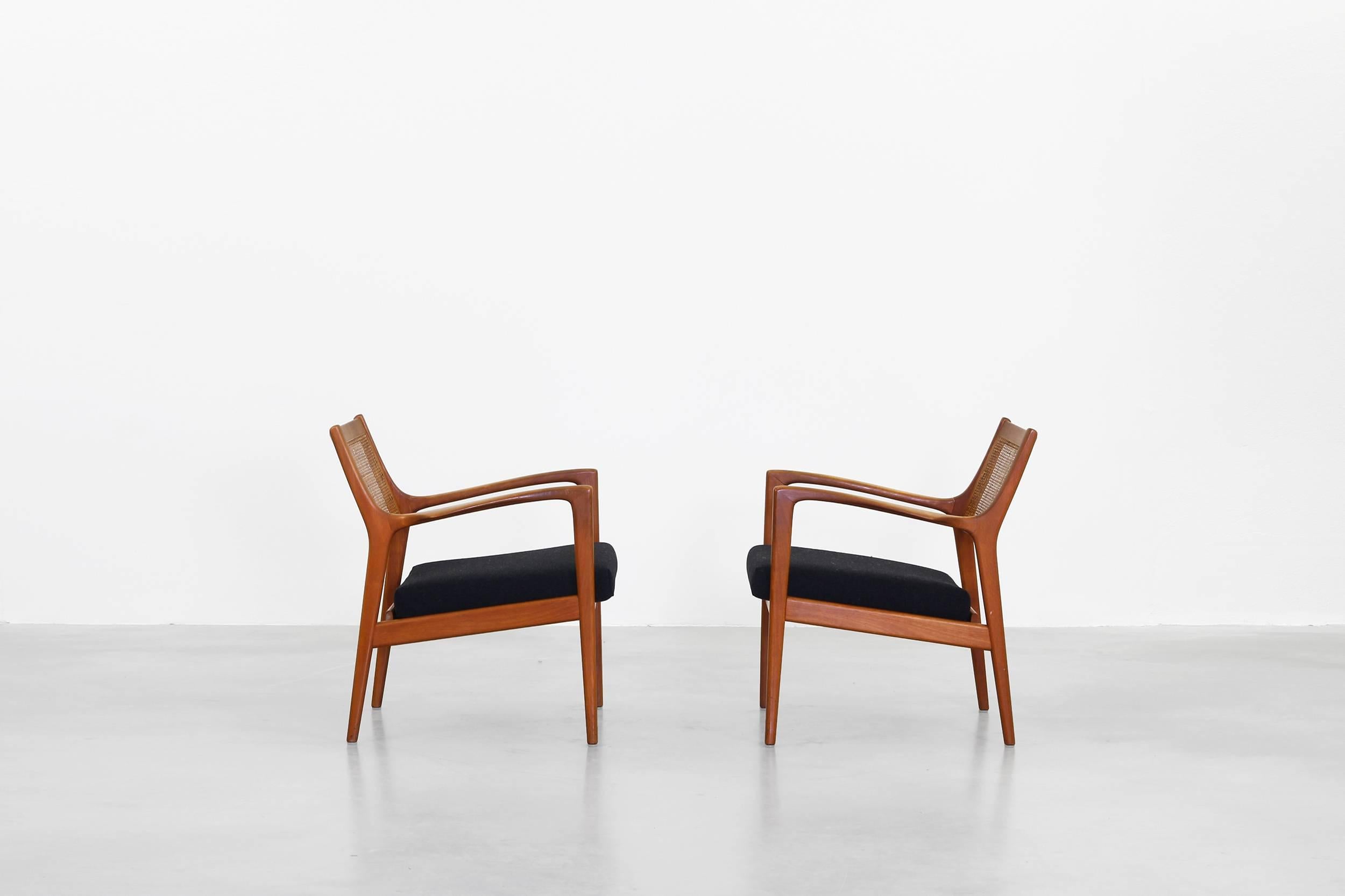 Swedish Pair of Lounge Chairs by Karl Erik Ekselius for JOC Mobler Sweden