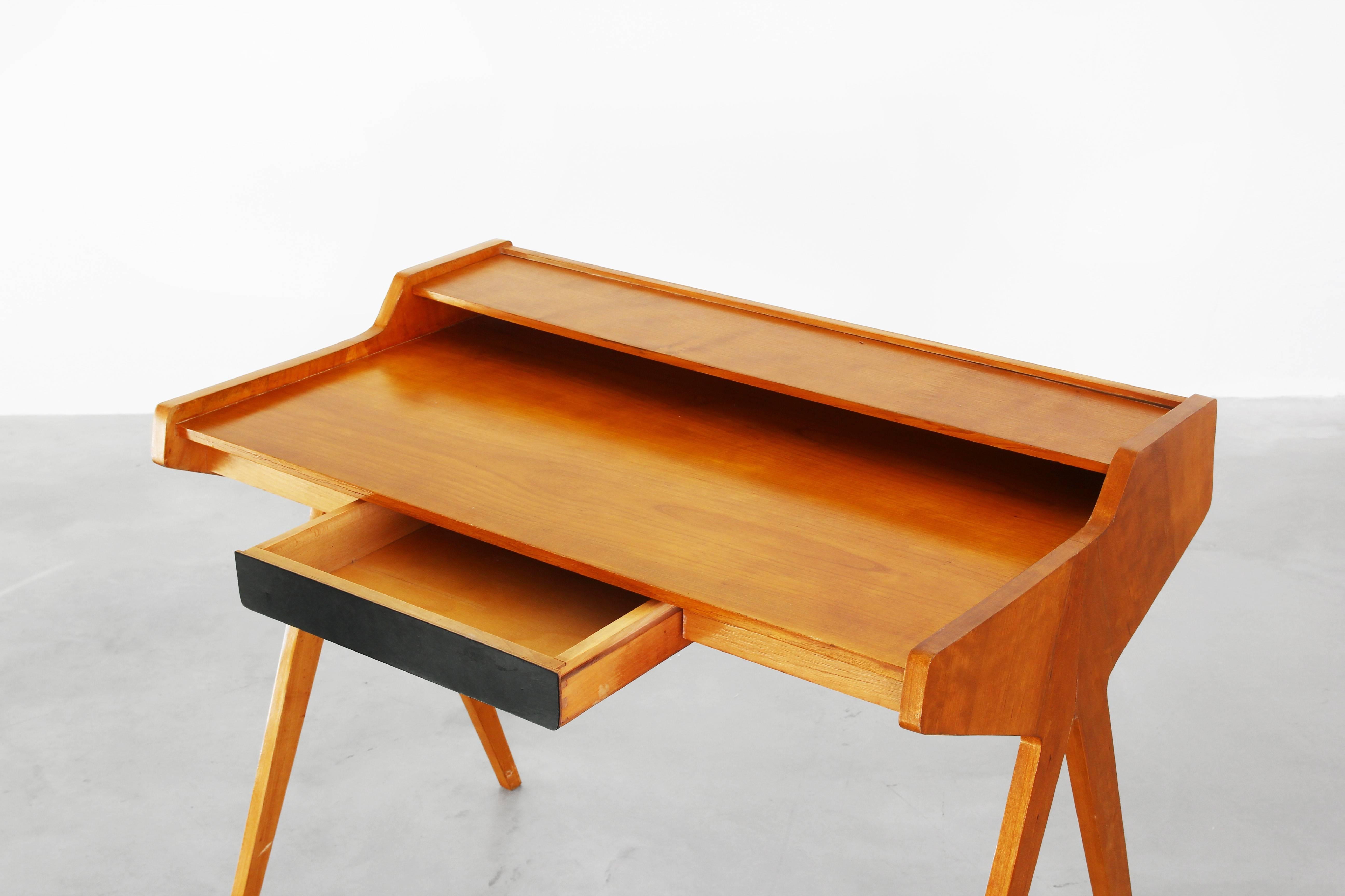 Nutwood Beautiful Desk Writing Table by Helmut Magg for WK Möbel Germany, 1955