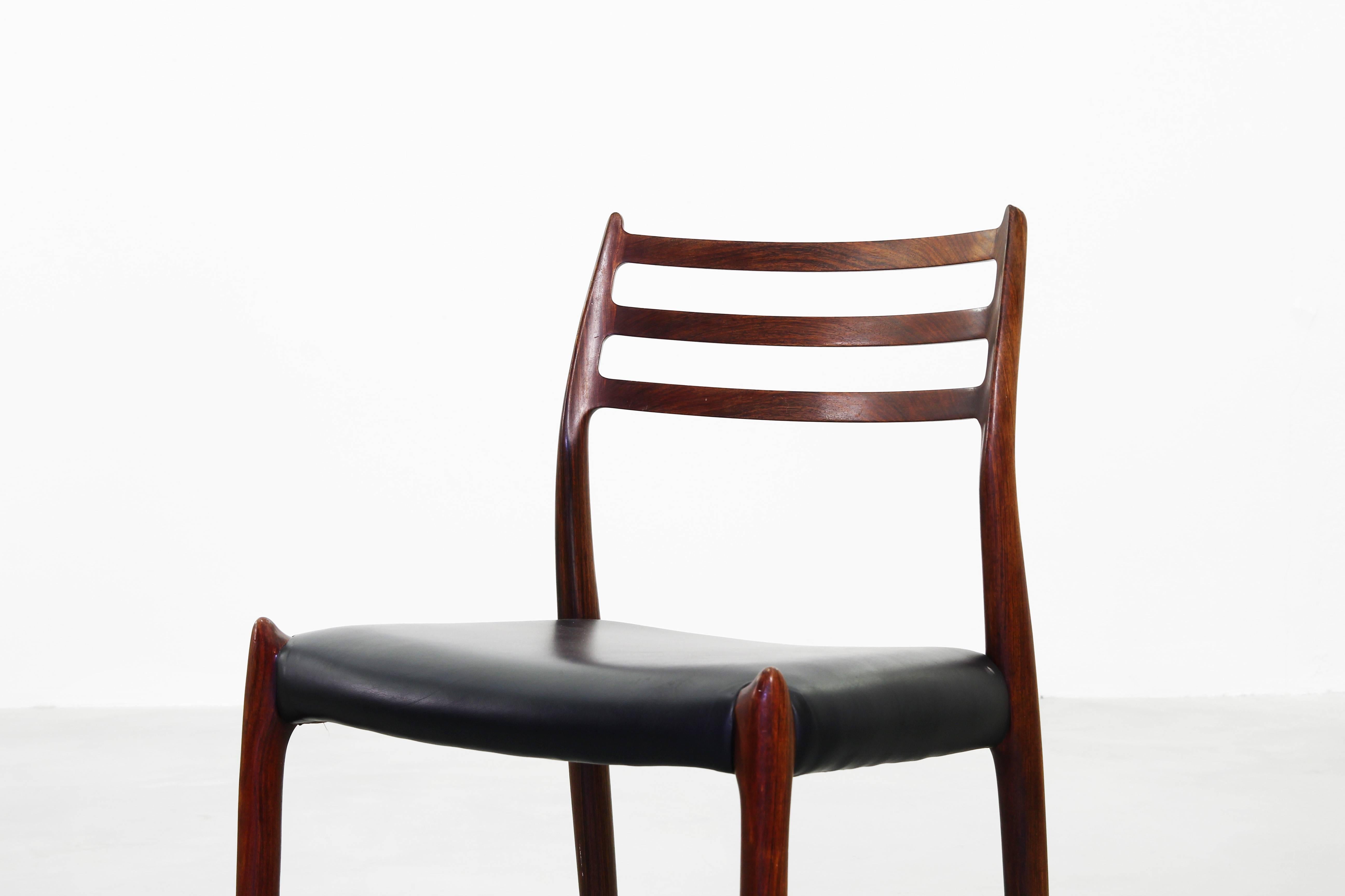 Set of Five Beautiful Dining Chairs by Niels O. Moller Møller Rosewood In Excellent Condition In Berlin, DE