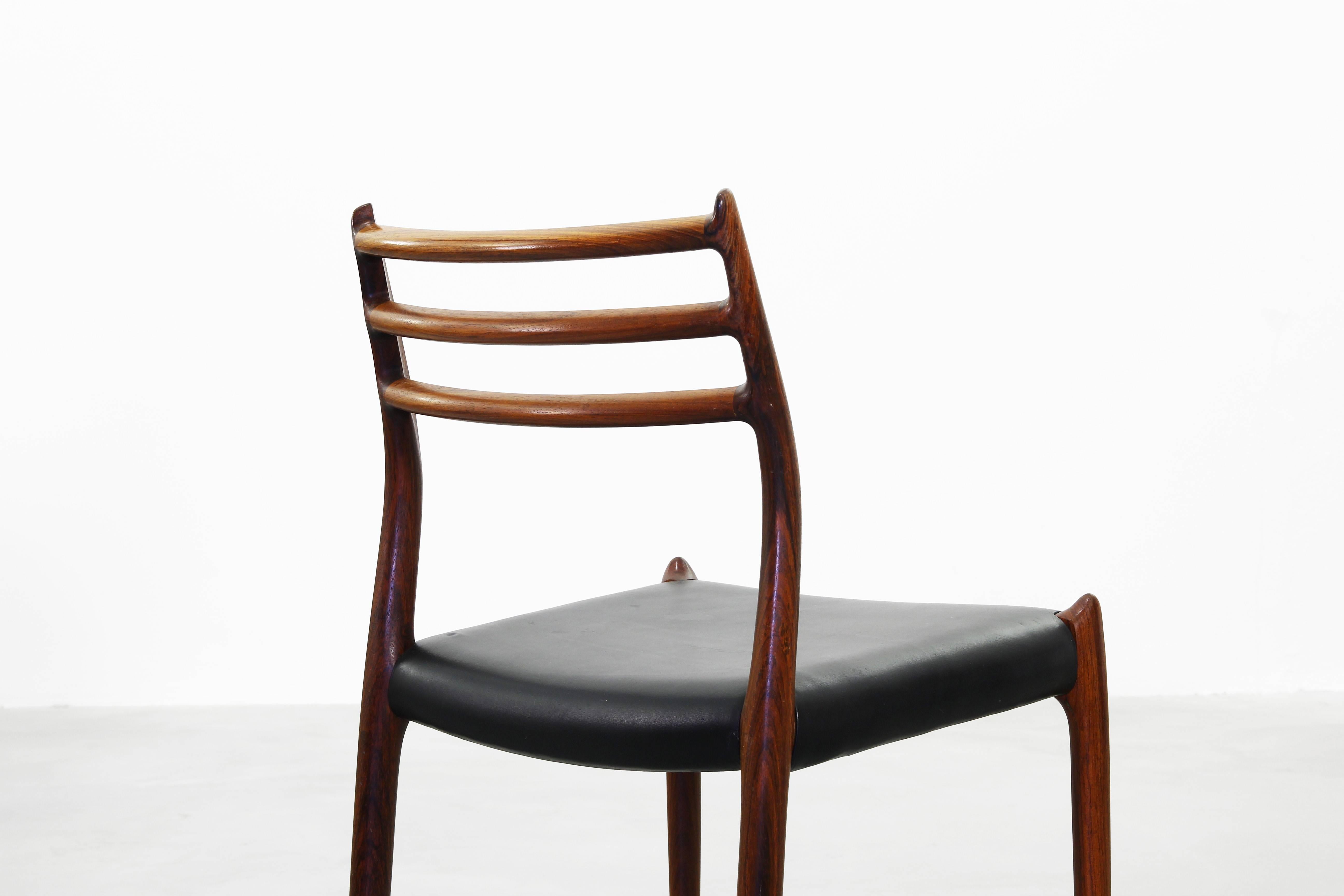20th Century Set of Five Beautiful Dining Chairs by Niels O. Moller Møller Rosewood