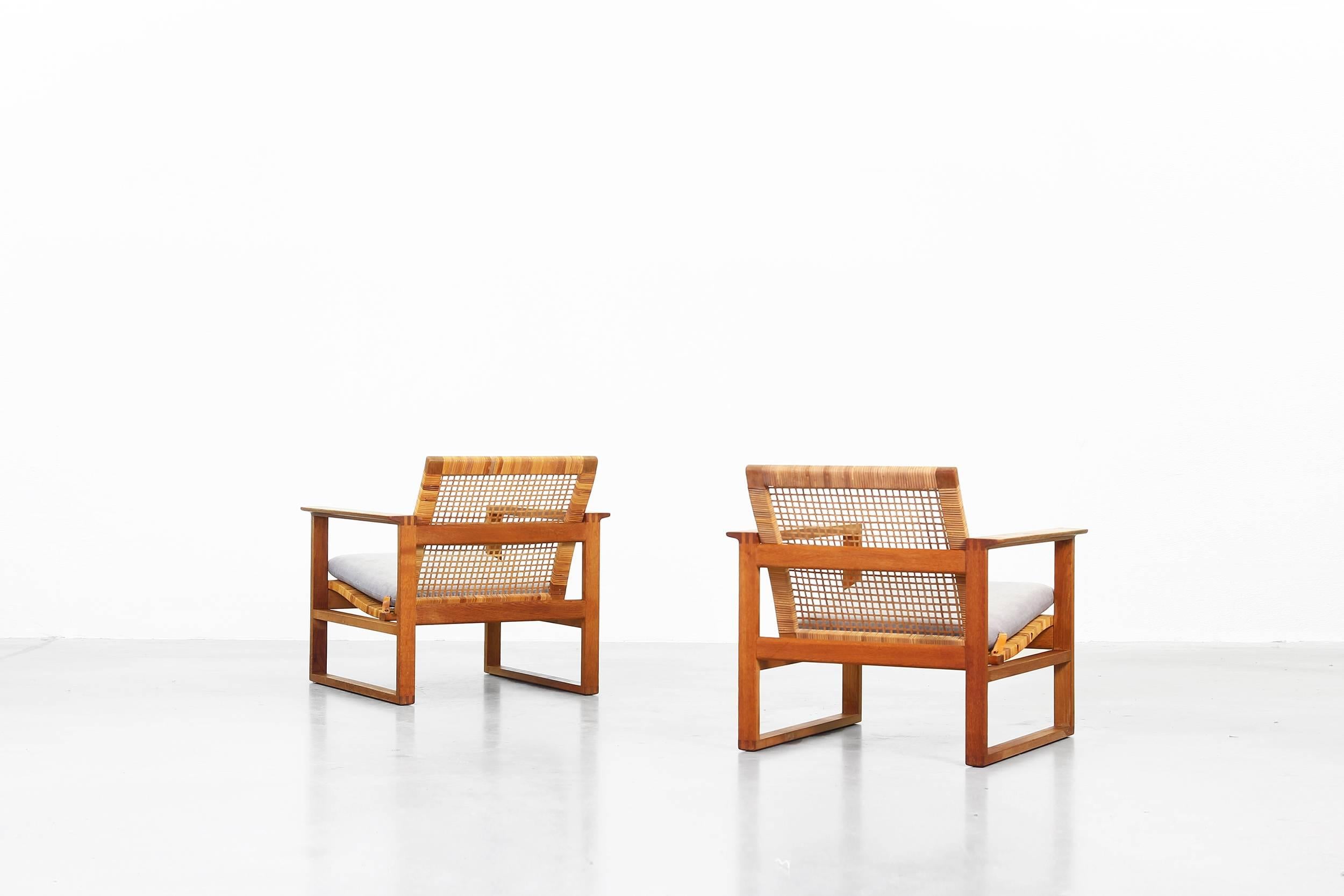 Danish Beautiful Lounge Chairs by Borge Mogensen for Fredericia