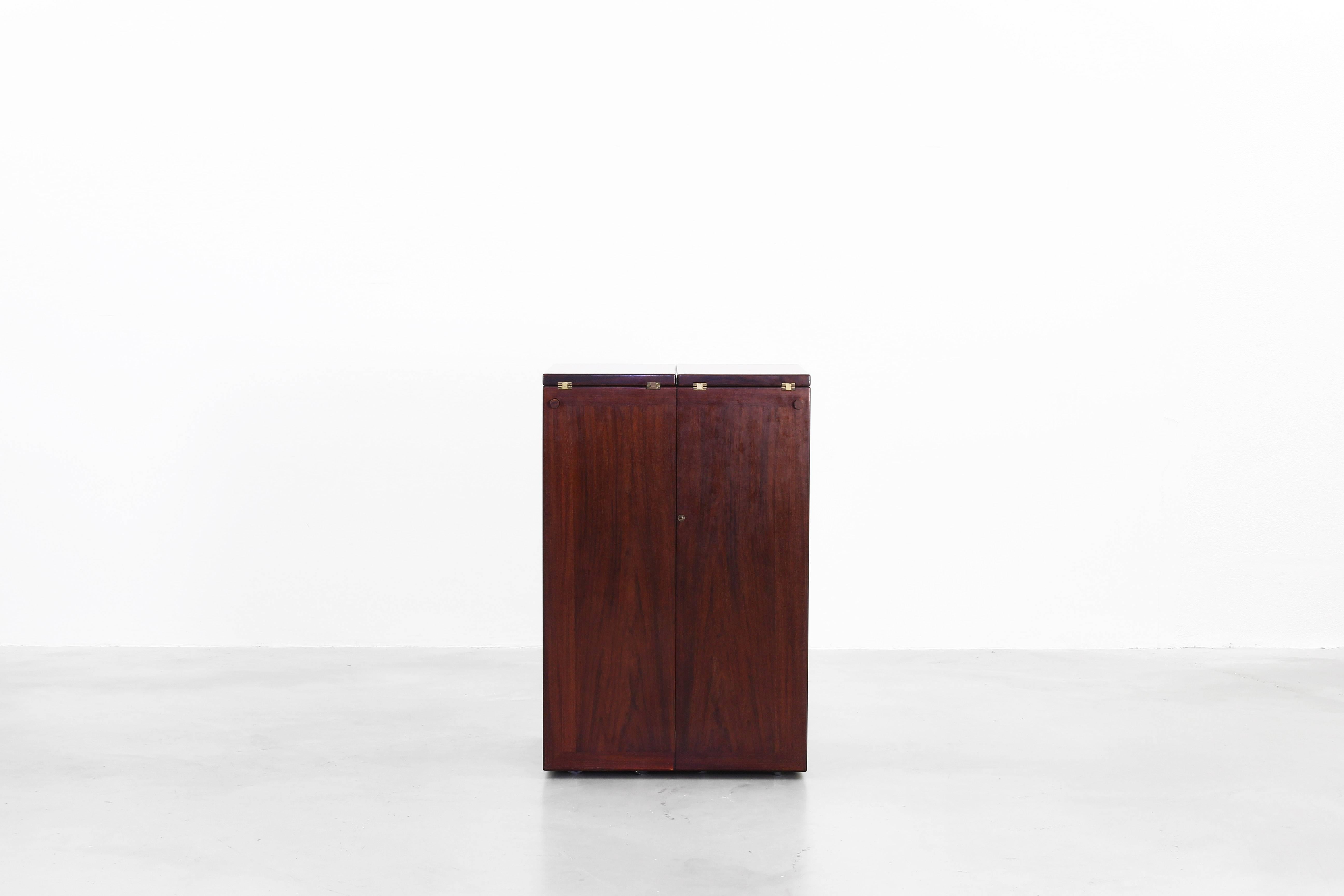 20th Century Danish Modern Rosewood “Captains Bar” Dry Bar by Reno Wahl Iversen for Dyrlund