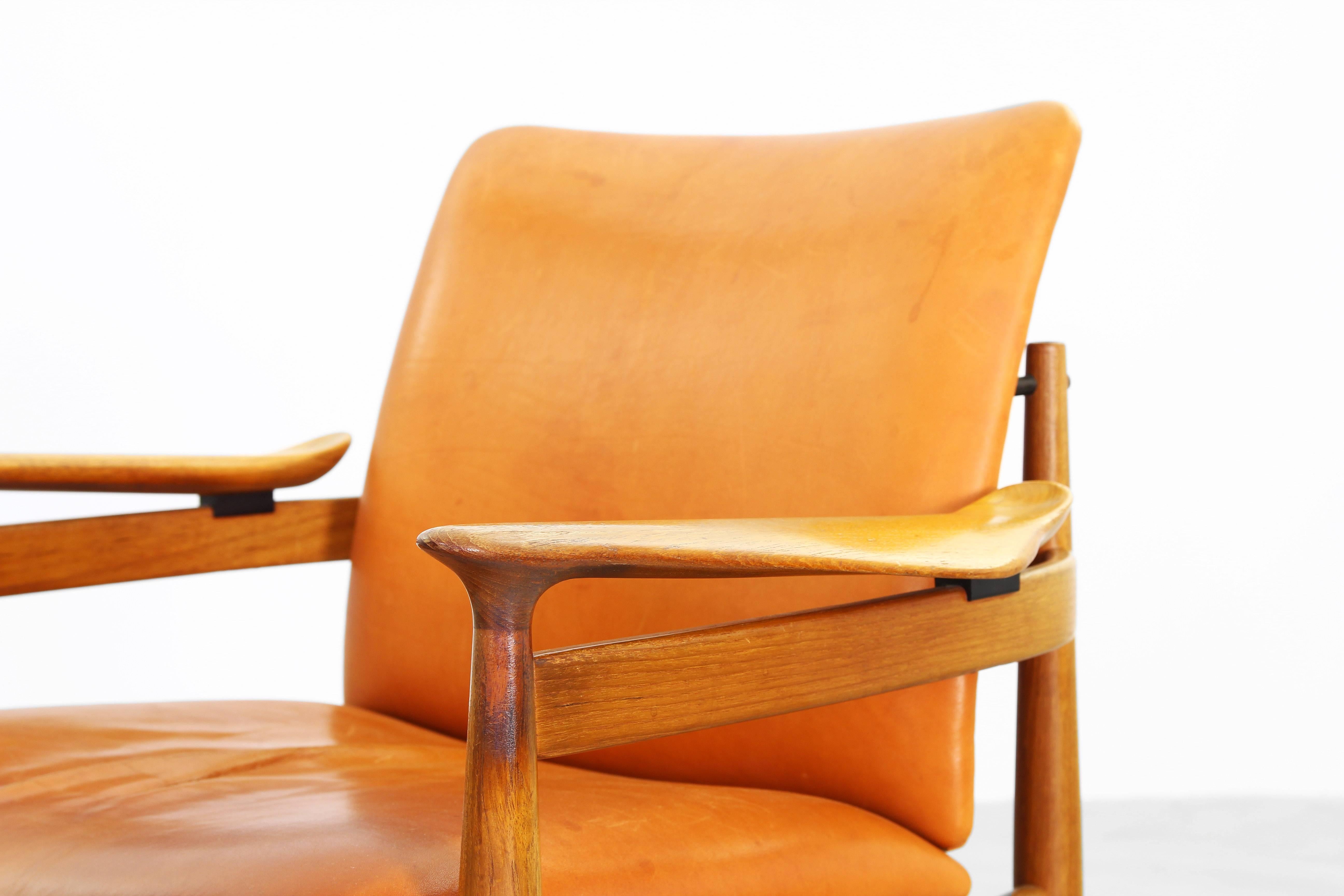 Leather Rare Armchair by Finn Juhl for France & Daverkosen, Denmark, 1963