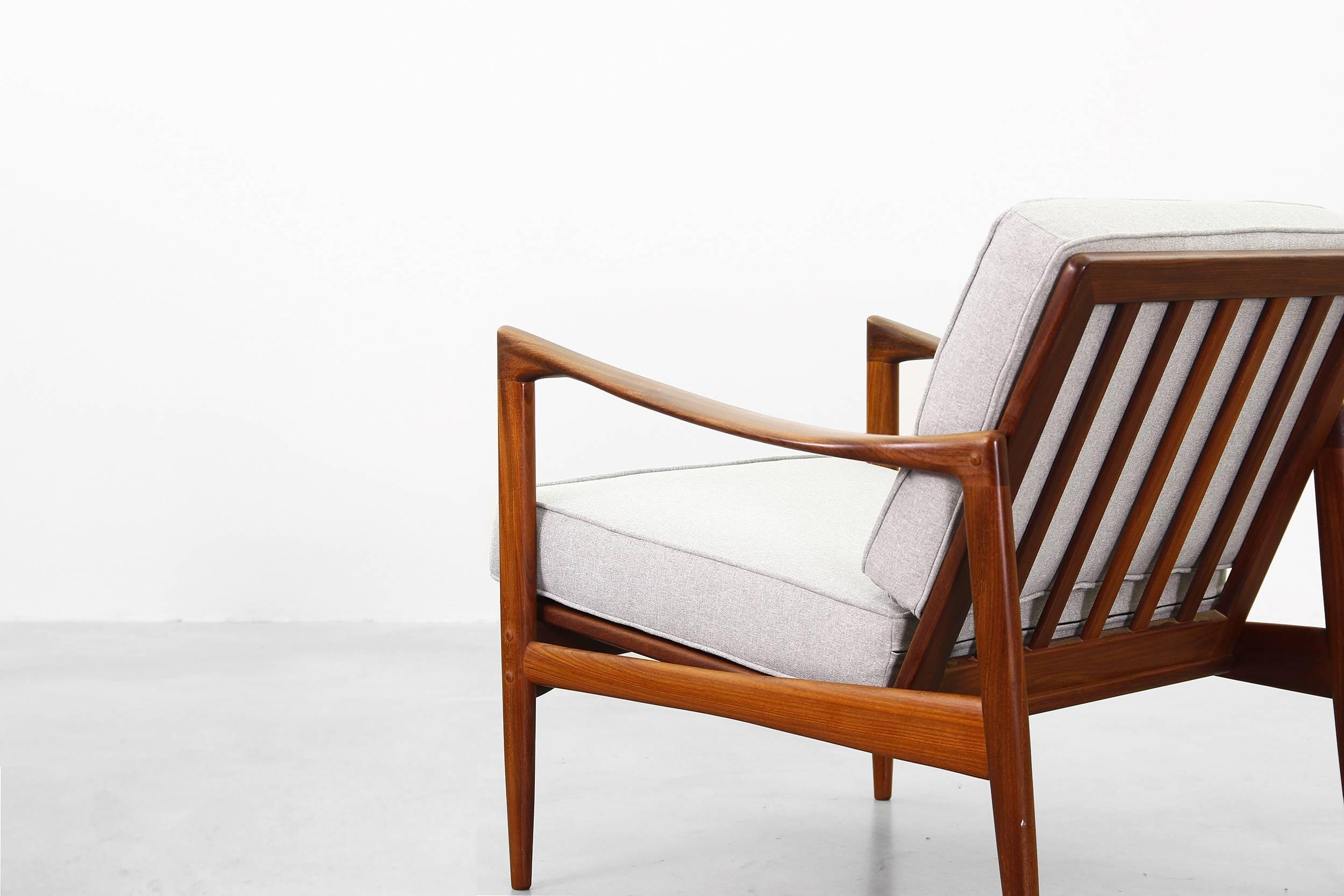 Pair of Lounge Chairs by Ib Kofod-Larsen for OPE, Newly Reupholstered 1