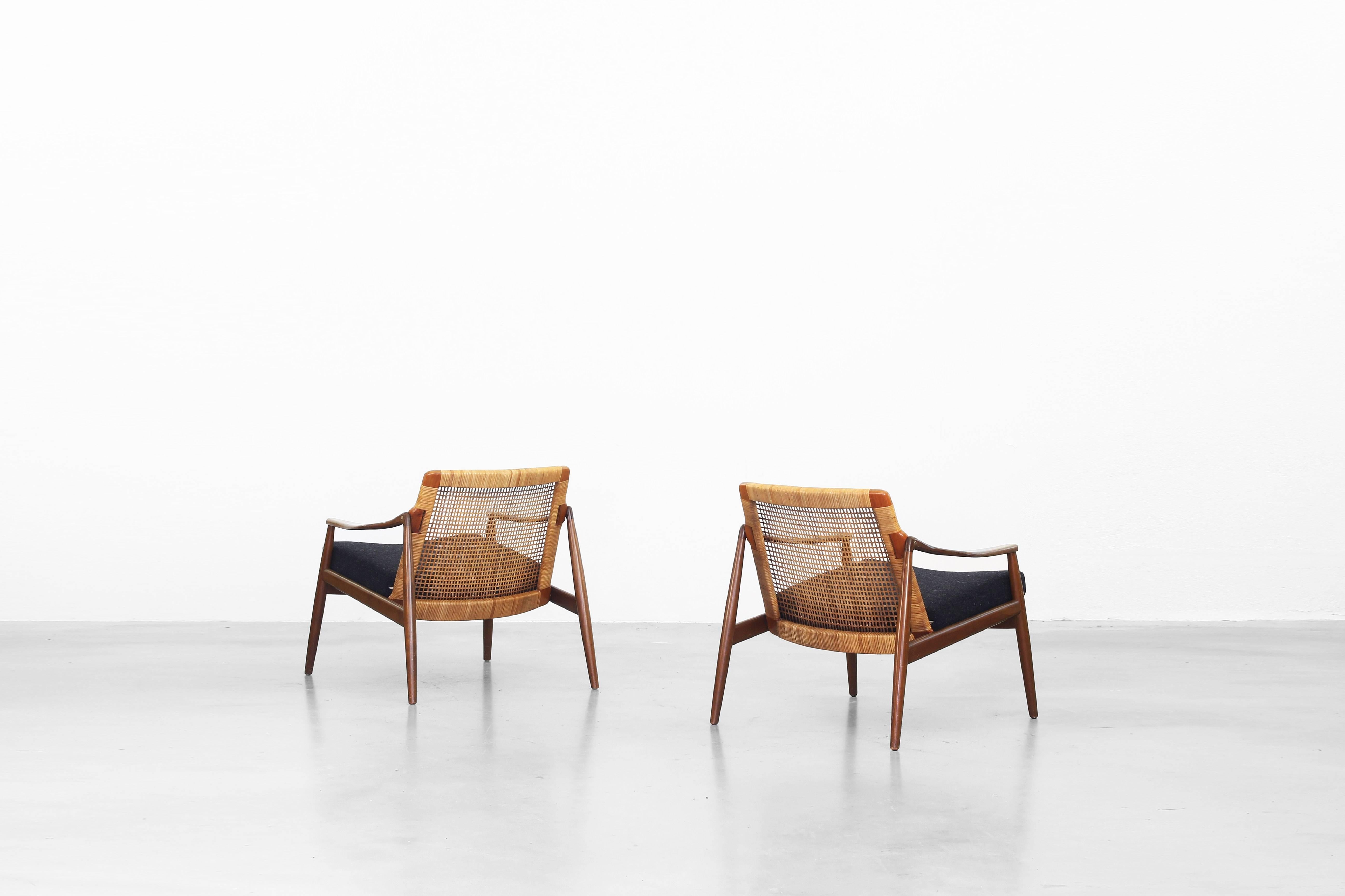 Beautiful Pair of Lounge Easy Chairs by Hartmut Lohmeyer for Wilkhahn In Good Condition In Berlin, DE