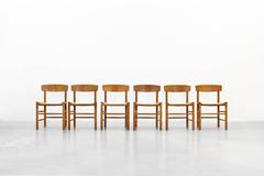 Set of Six Dining Chairs by Børge Mogensen for Fredericia