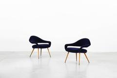 Paire de fauteuils de salon italiens rares par Gastone Rinaldi, modèle DU 55 P