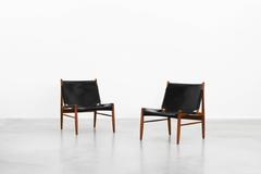 Rare pair of Hunting Lounge Chairs by Franz Xaver Lutz for WK Möbel, 1958