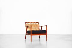 Beautiful Danish Lounge Easy Chairs with Woven Cane Back