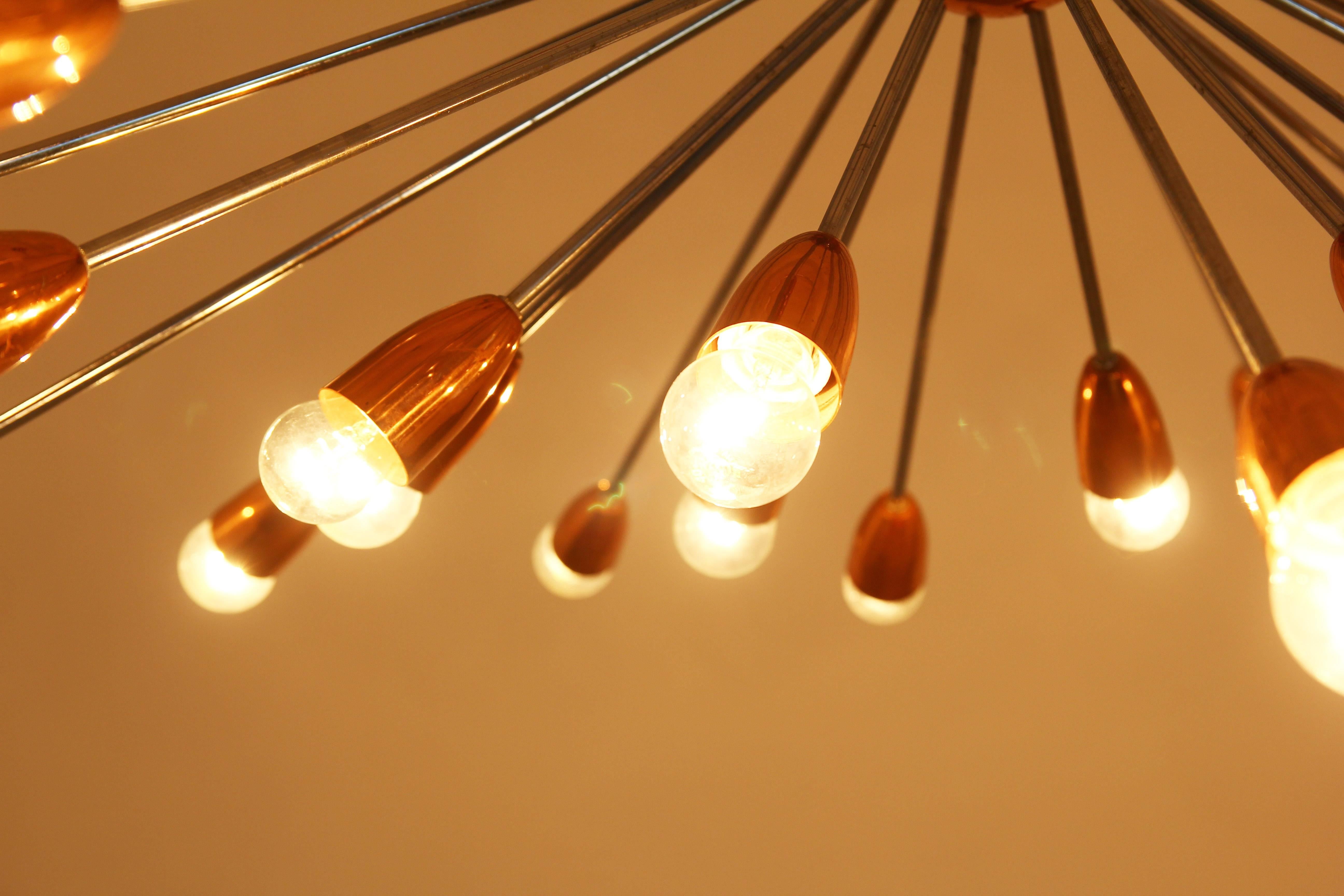 German Very Beautiful Sputnik Lamp Chandelier from the 1960s