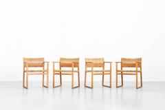 Set of Four Dining Chairs Armchairs Mod. BM 62 Børge Mogensen for Fredericia