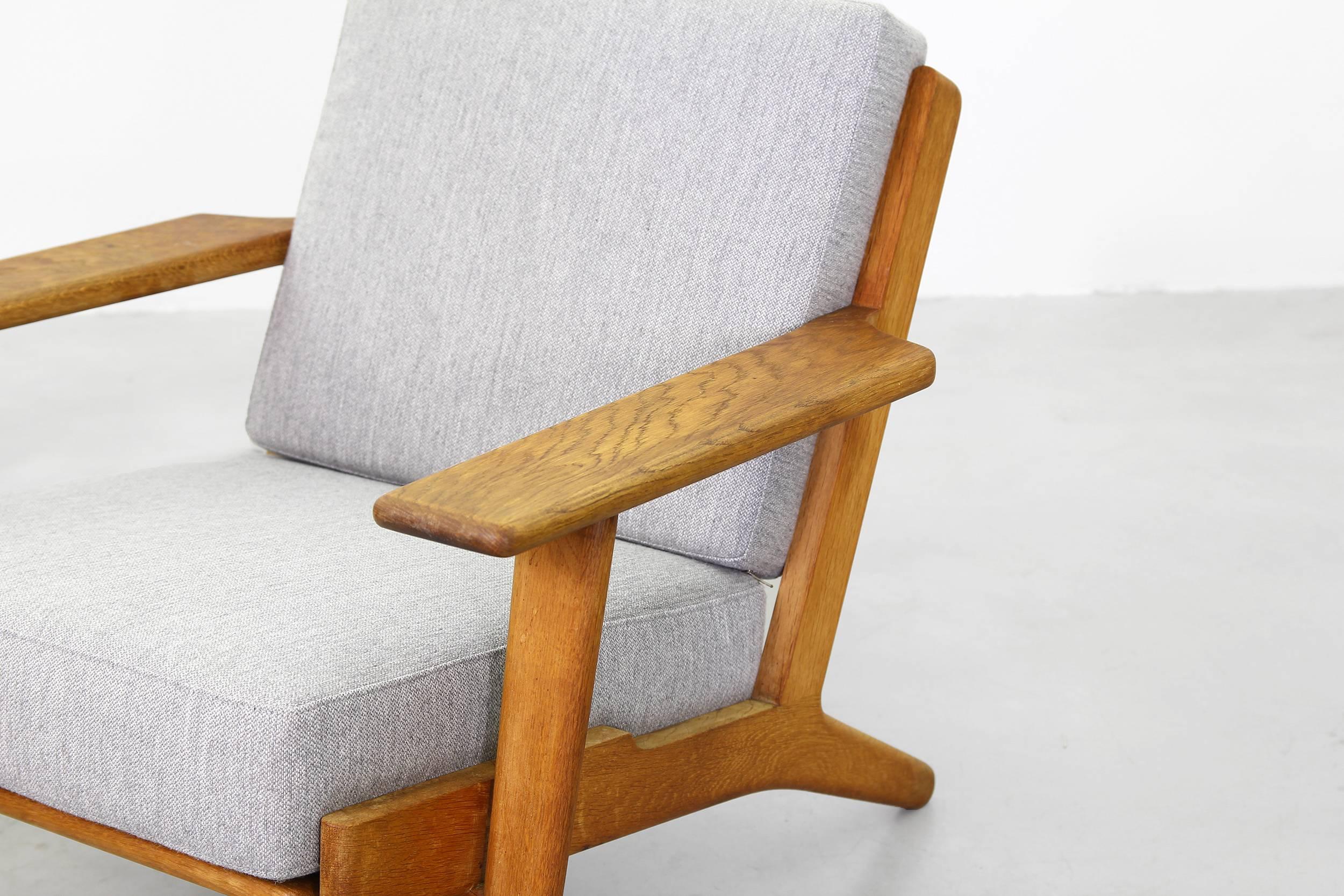 Oak Pair of Lounge Chairs by Hans J. Wegner for GETAMA