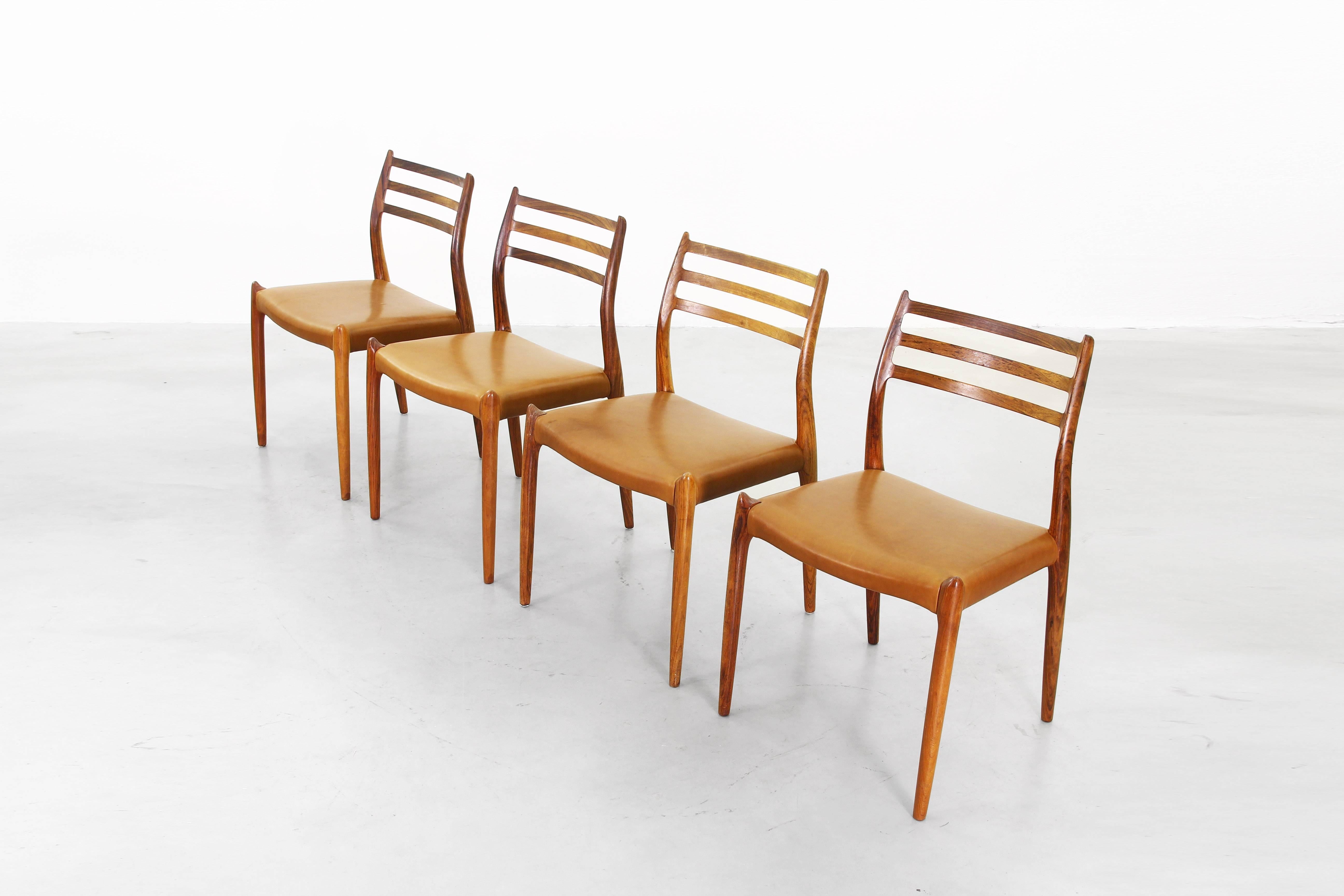 Set of Four Old Niels Moller Møller Moeller Dining Chairs Mod. 78, Denmark 4