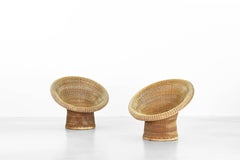 Pair of Old Wicker Lounge Chairs by Egon Eiermann for Heinrich Murmann, Germany