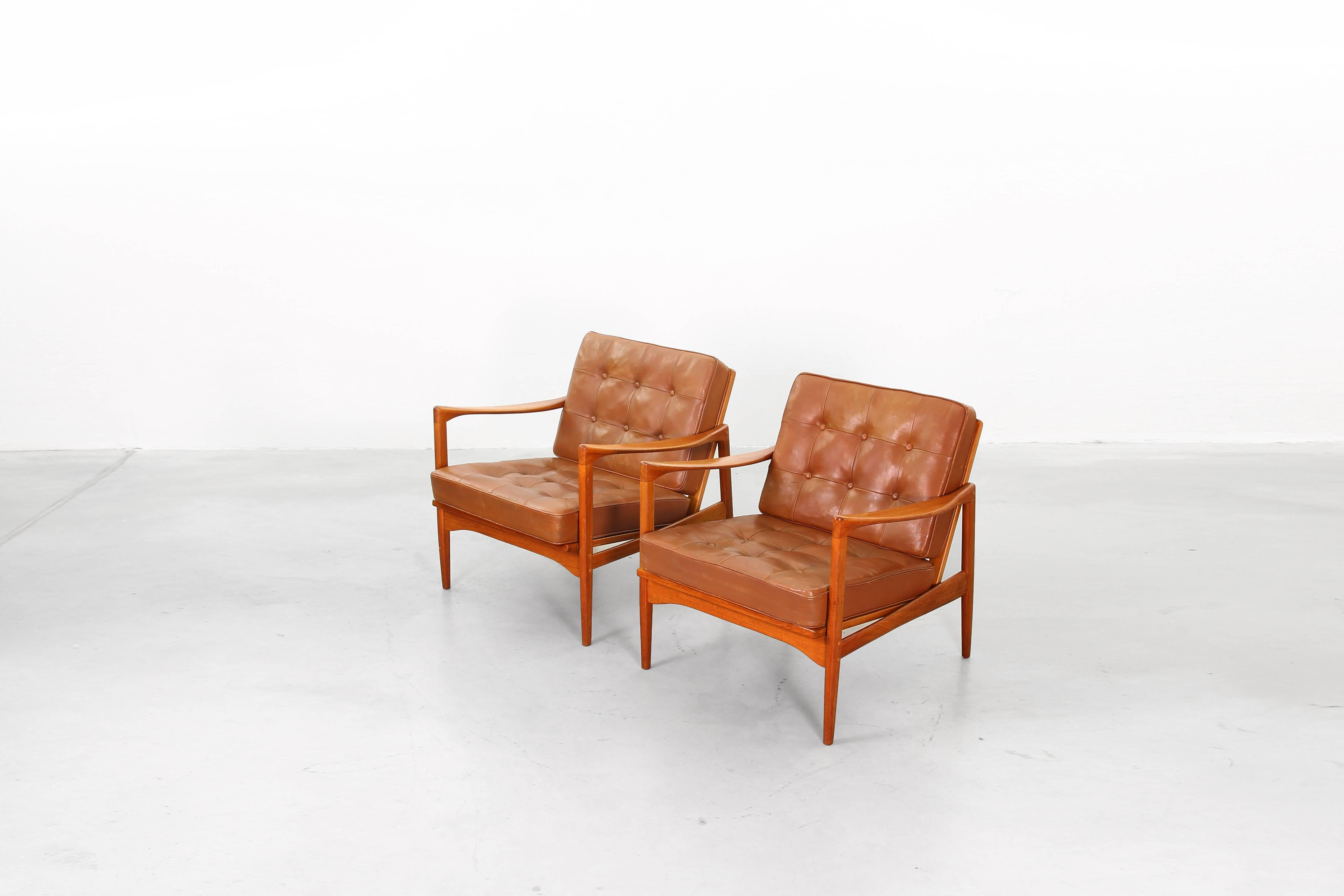 20th Century Beautiful Pair of Lounge Chairs by Ib Kofod Larsen for OPE Sweden