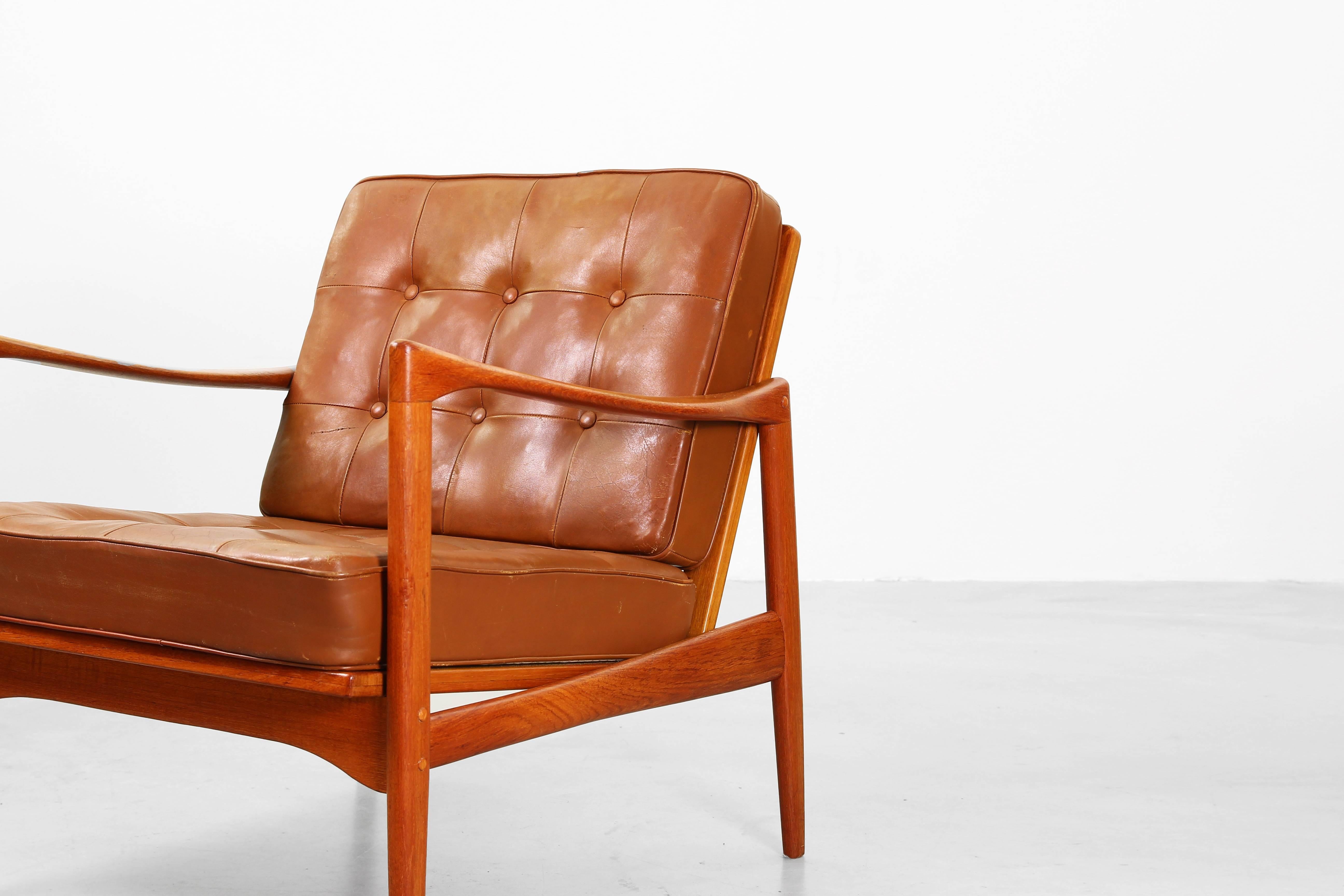 Beautiful Pair of Lounge Chairs by Ib Kofod Larsen for OPE Sweden 1