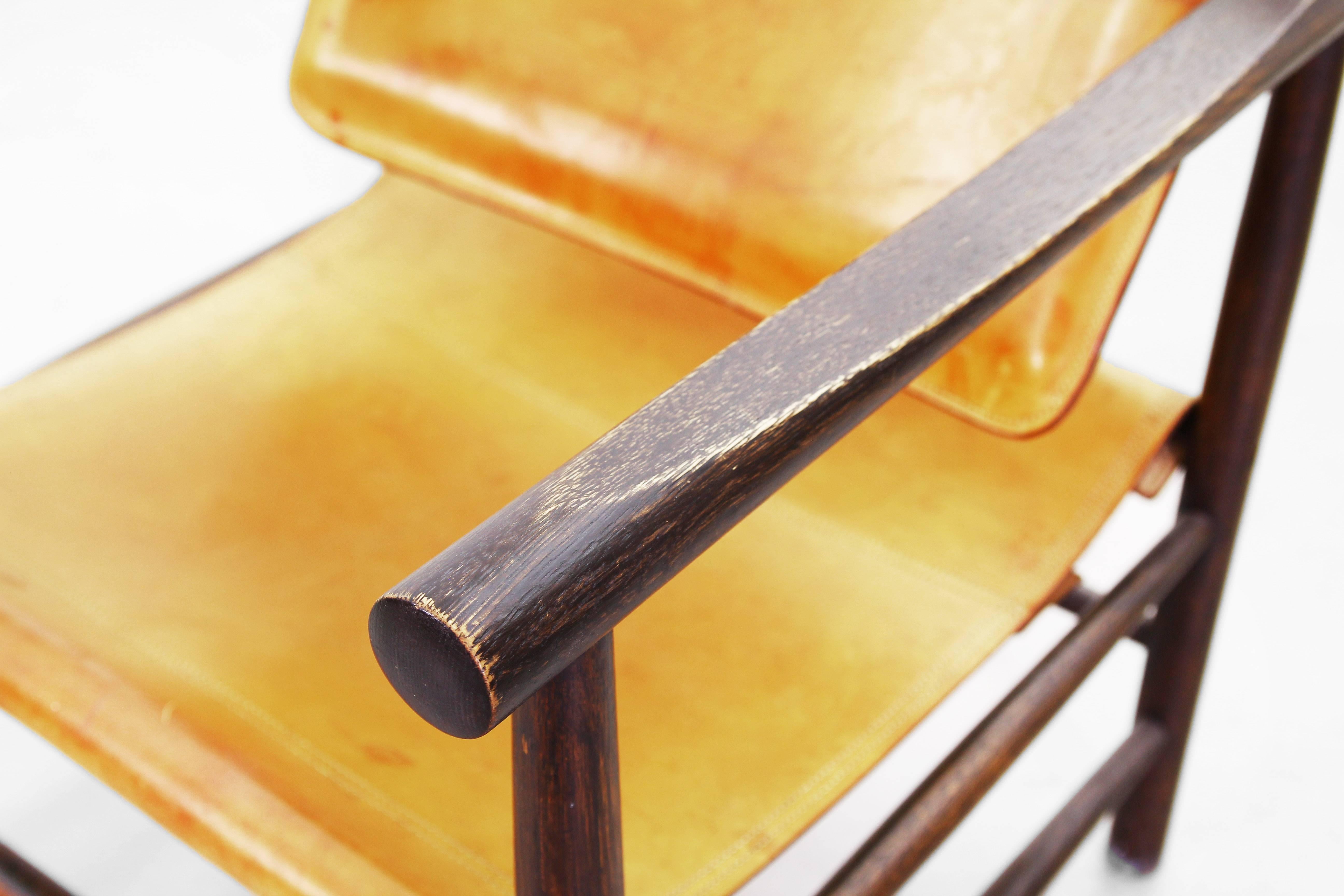 Leather Rare Pair of Kai Lyngfeldt Larsen Safari Lounge Chairs for Soborg Denmark