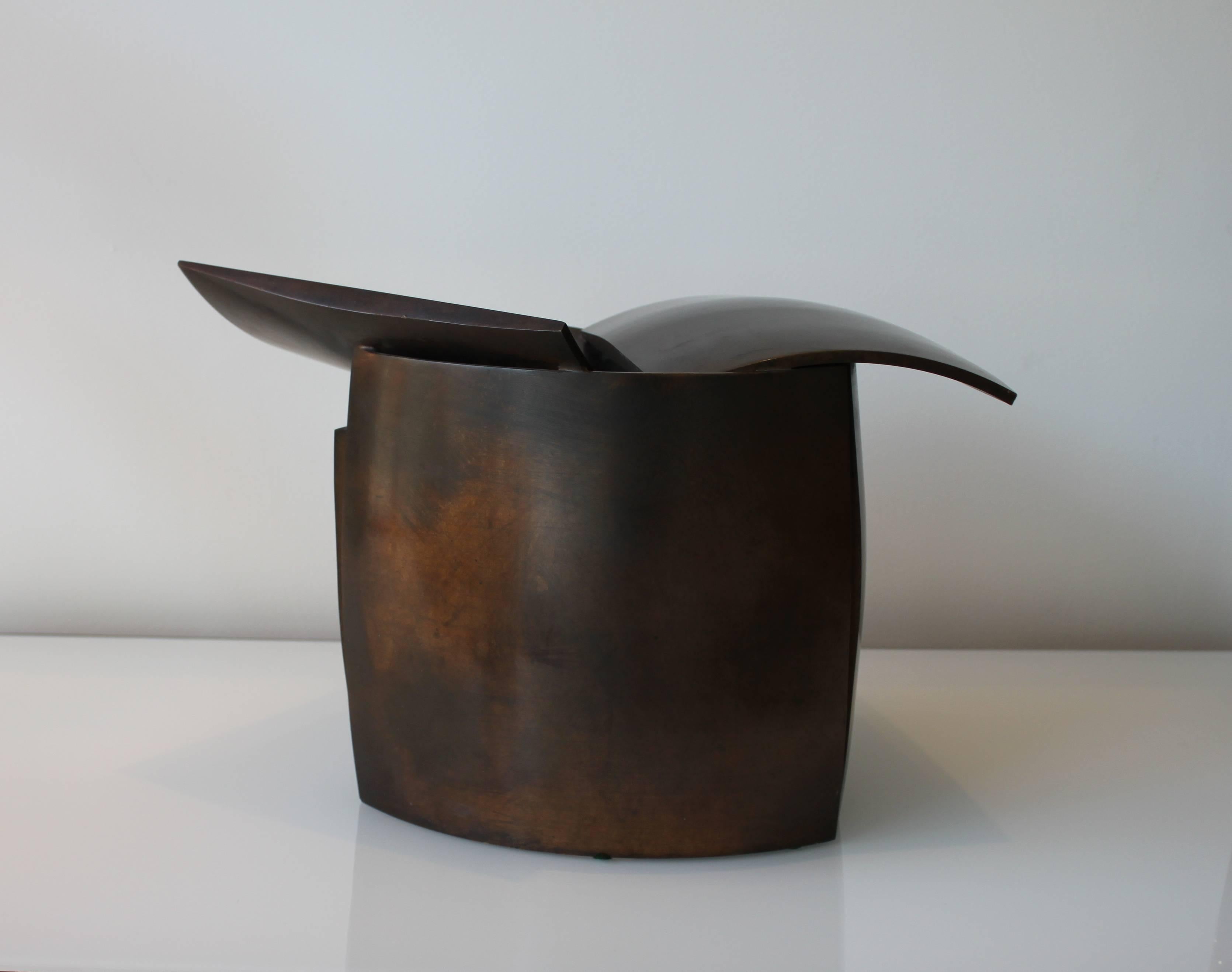 Mid-Century Modern Brass Sculpture by Bryan Kneale RA from 1970s For Sale