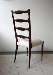 Set of six high back dining chairs by Paolo Buffa. Italian, 1950s