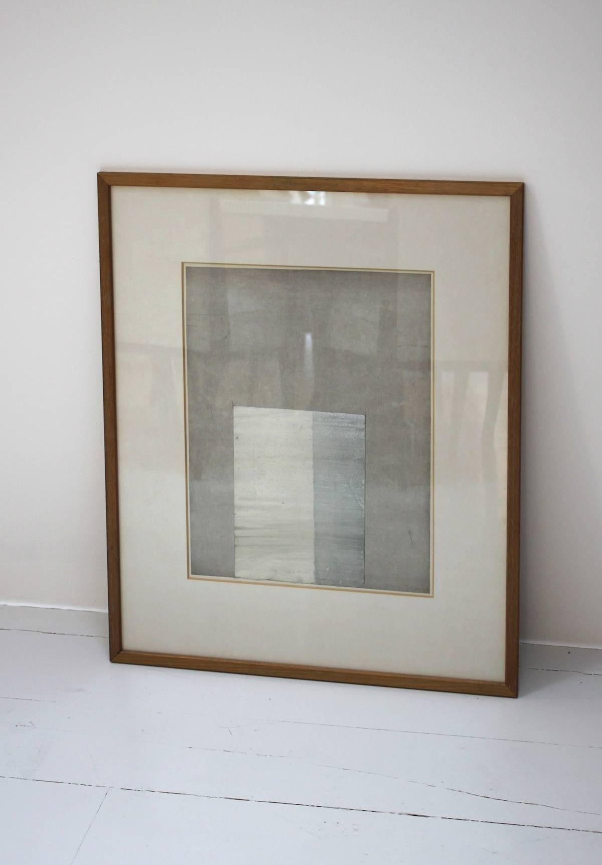 Artist: Philip Reeves (b.1931).
Title: The Tower.
Date: circa 1950s.
Medium: Mixed-media on paper.
Signed lower right.
Dimensions (framed): 72 x 60.5 cm.