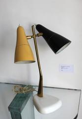 Adjustable Black and Yellow Table Lamp by Oscar Torlasco for Lumin