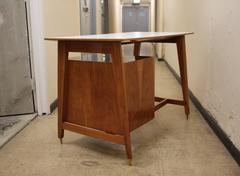 Small Fruitwood Desk with White Top from 1950s
