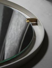 Enameled Metal and Brass Mirror, Italian, 1950s