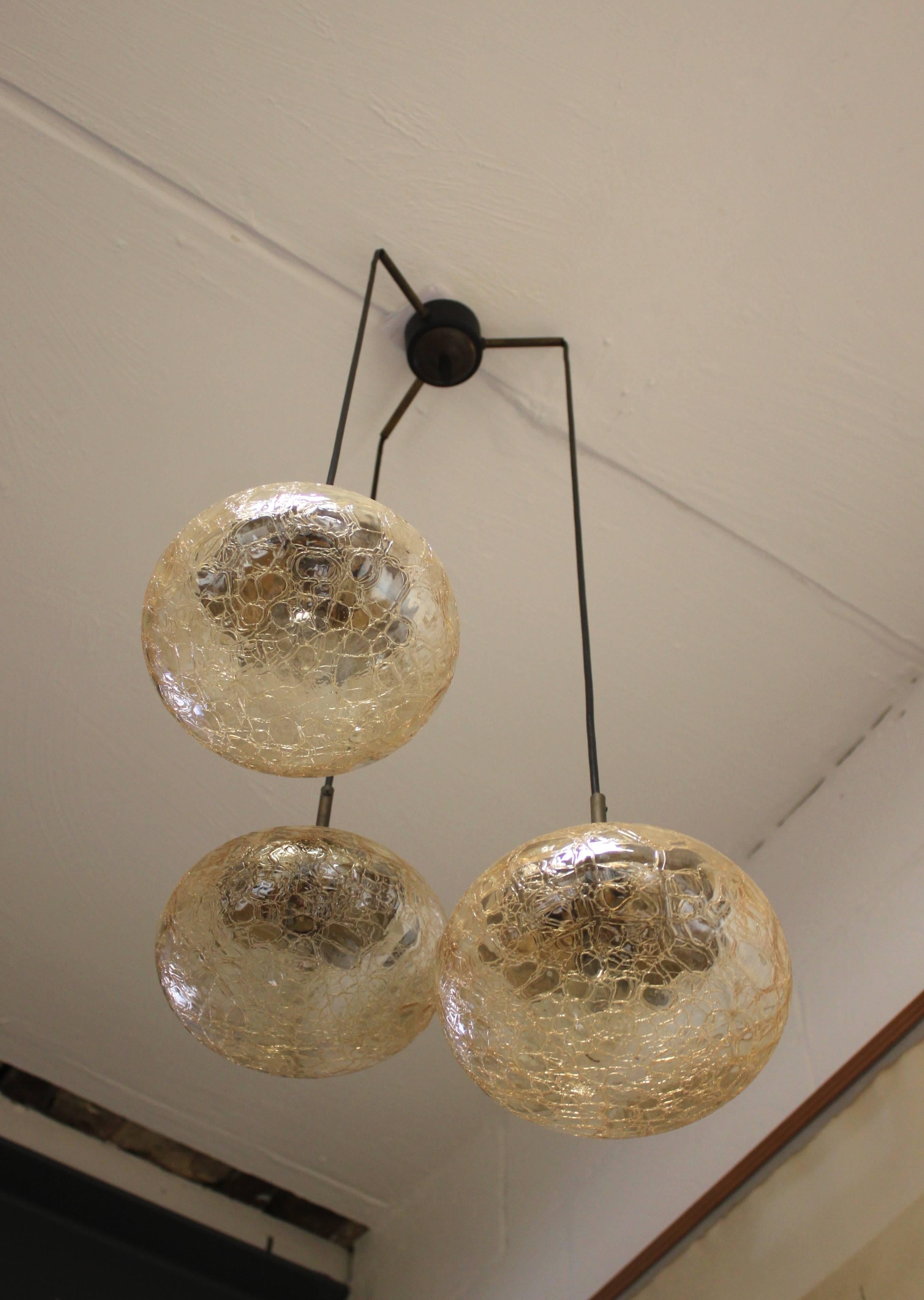 Mid-Century Modern Pair of Murano Glass Ceiling Lights from 1950s For Sale