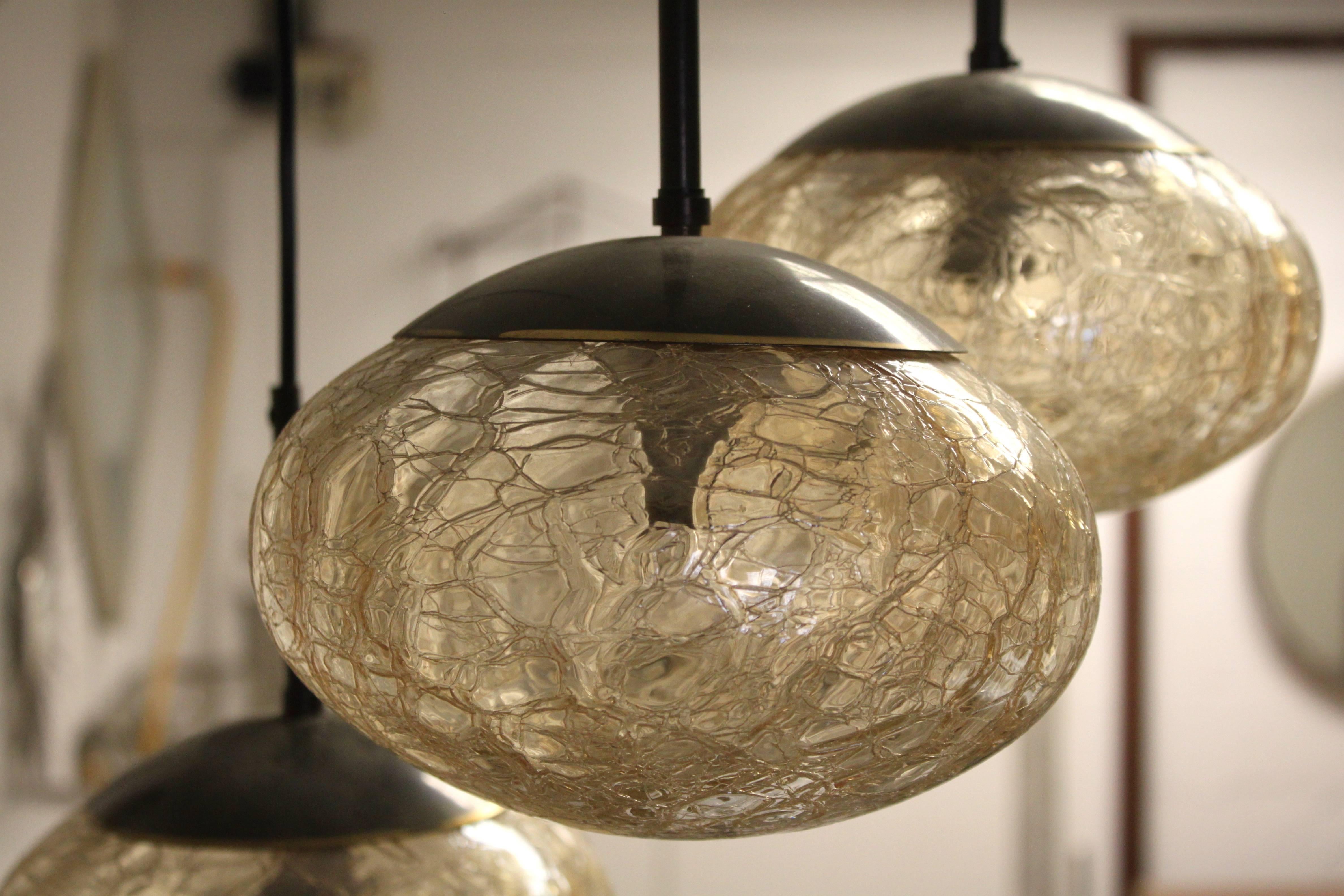 Pair of Murano Glass Ceiling Lights from 1950s In Excellent Condition For Sale In London, GB