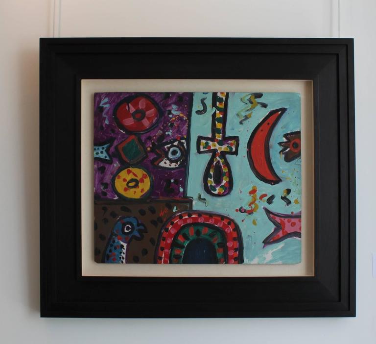 Oil on board by Alan Davie from 1960s, painting. For Sale at 1stDibs