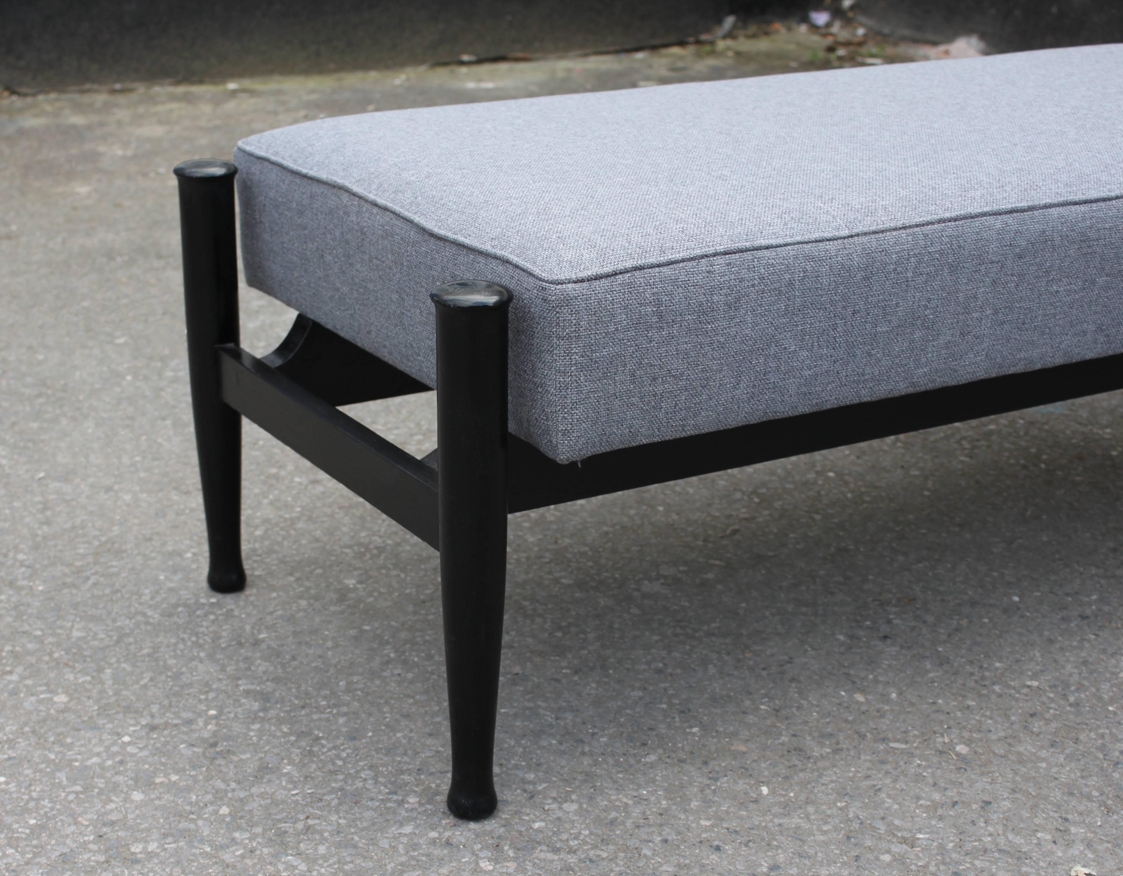 Mid-Century Modern Pair of Black Lacquered Benches from Early 1960s