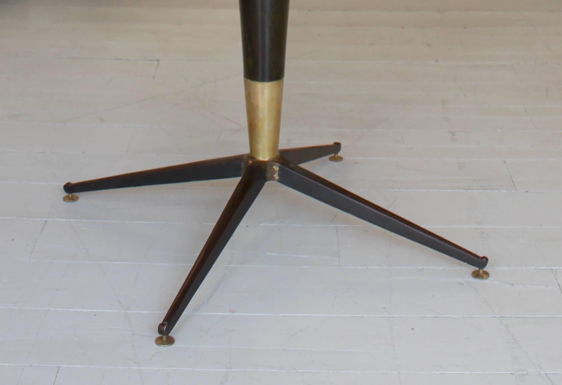 Lacquered Centre Table with Sunburst Design Top. Italian, 1950s For Sale