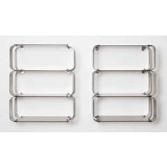 1970s, Pair of Stainless Steel Modular Wall Bookcase 6