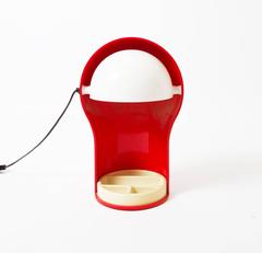 1968, Vico Magistretti, "Telegono" Red Table Lamp, Artemide