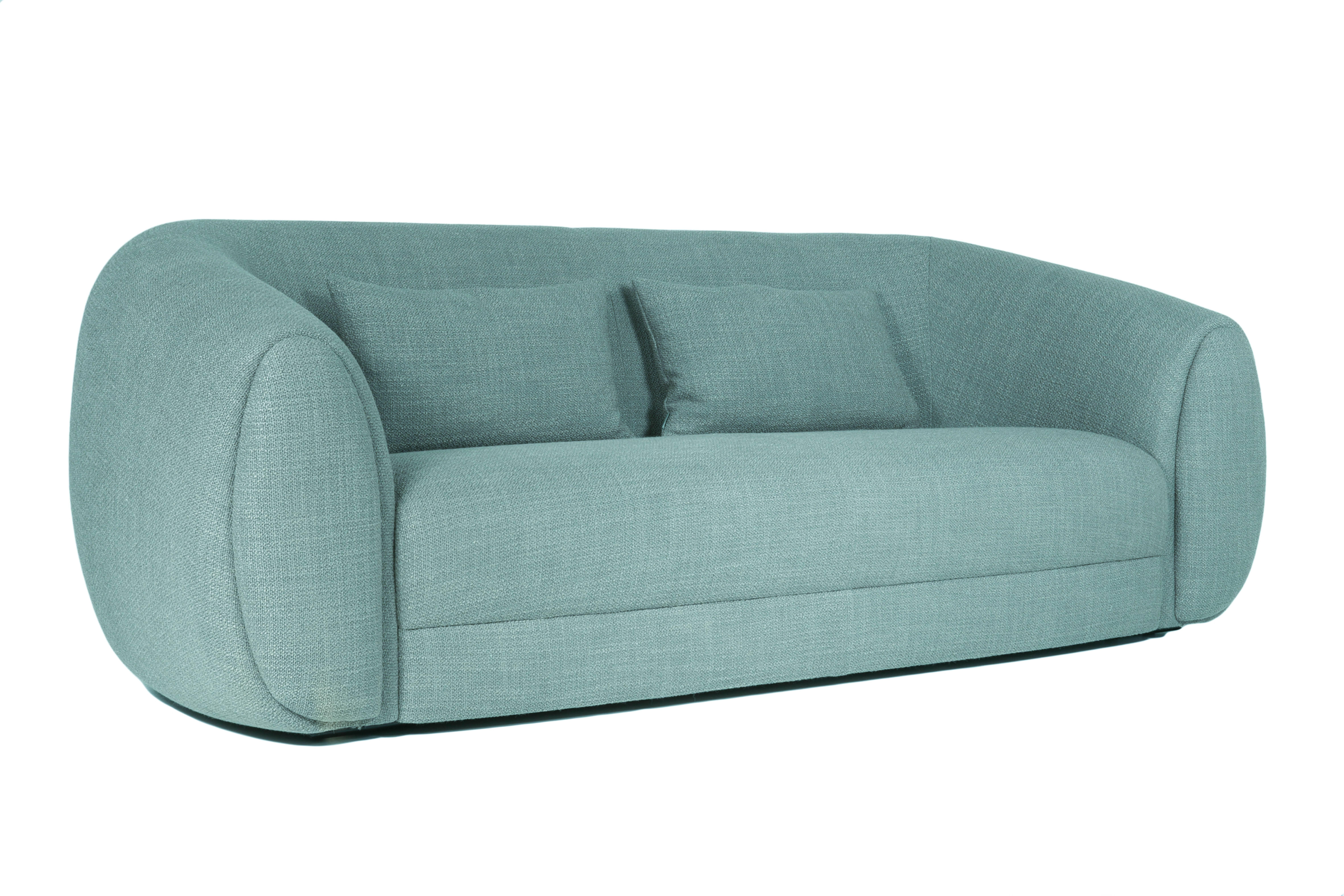 Curved Minimalist teal green Lounge from France In Excellent Condition In Sydney, NSW