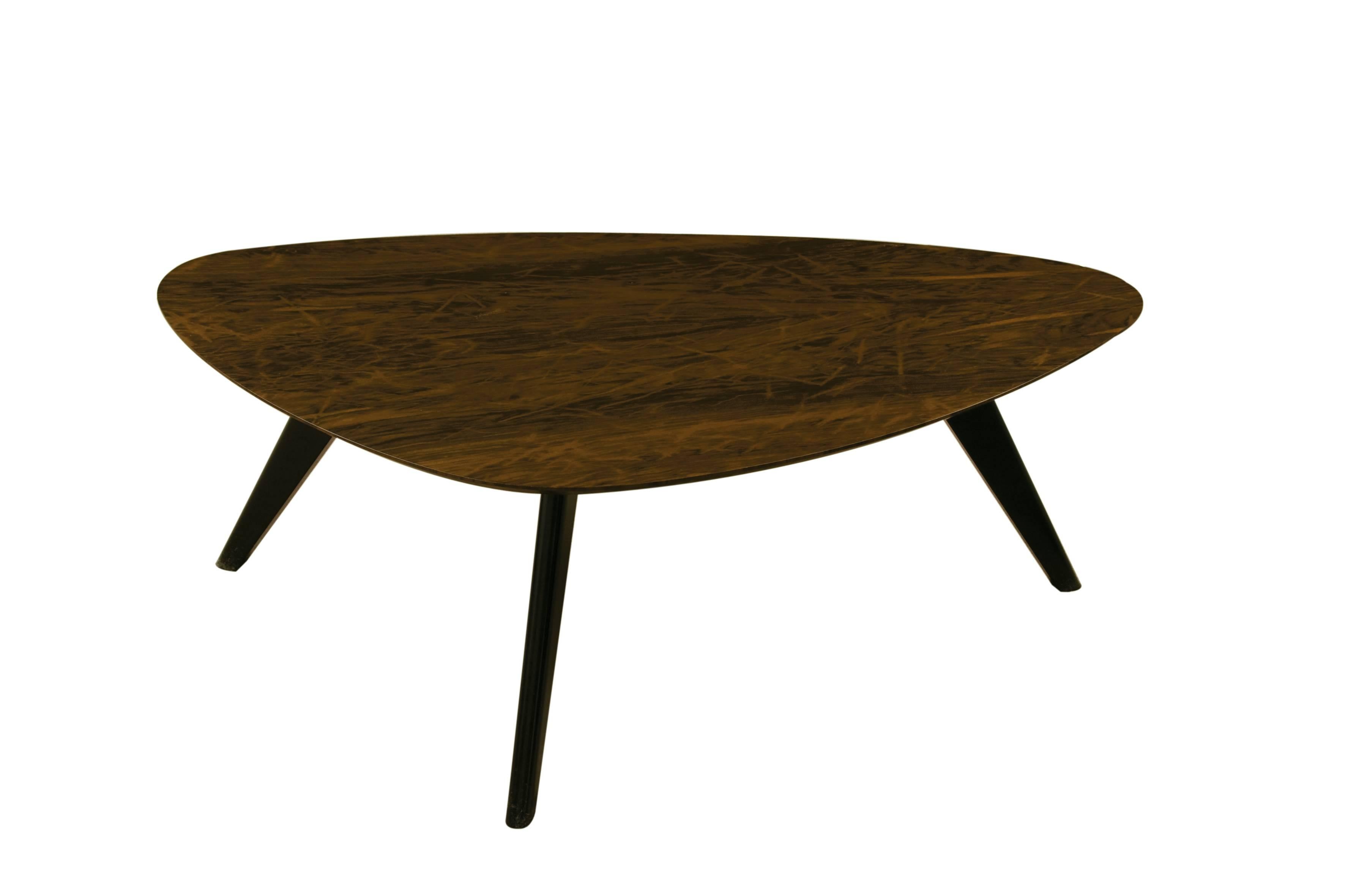 Veneer Timber Organic Modern Nesting Tripod Coffee Tables from France For Sale