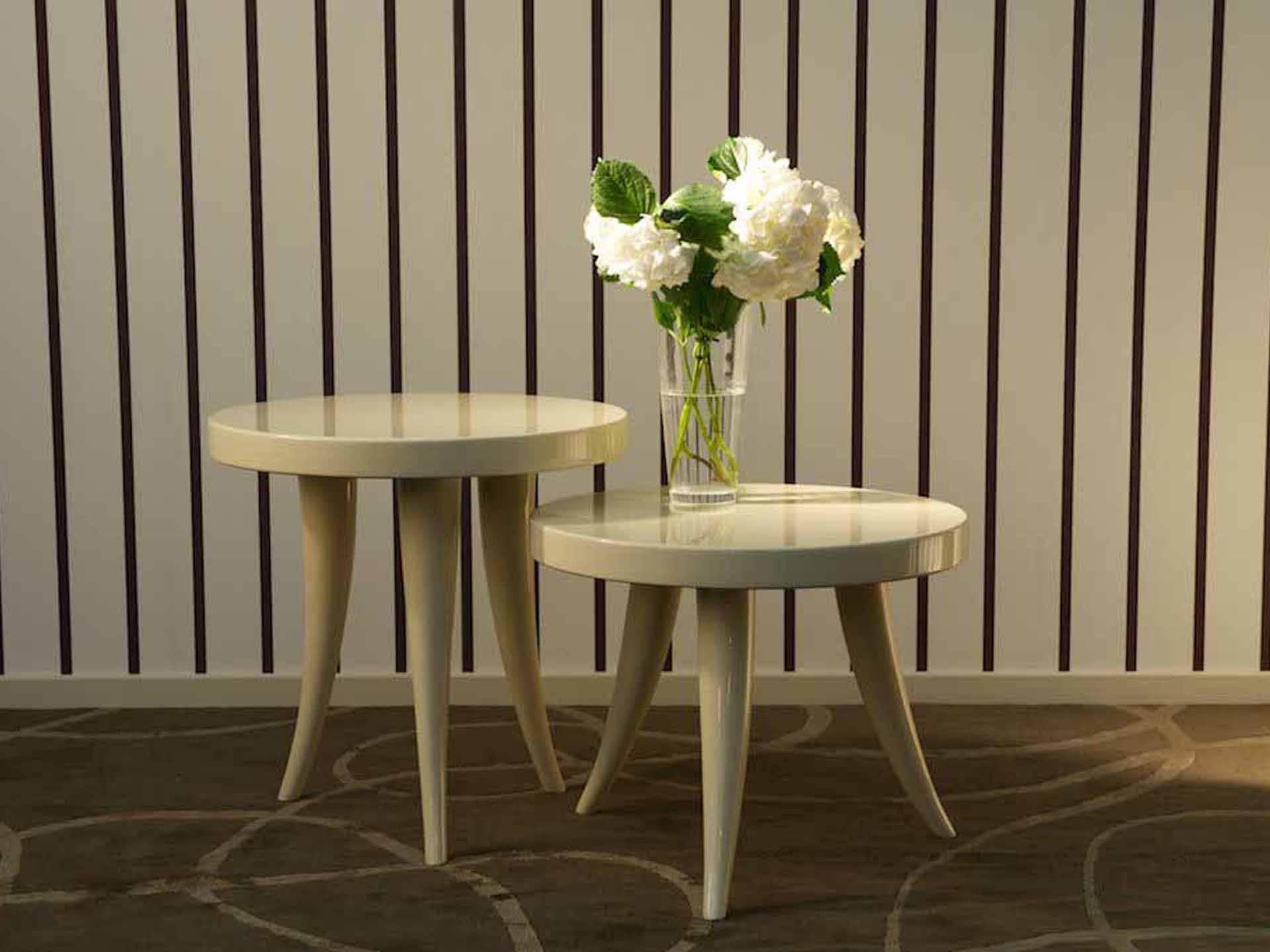 Modern Pair of modern Sabre Gueridon Lacquer Tables by Dom Edizioni from Italy For Sale