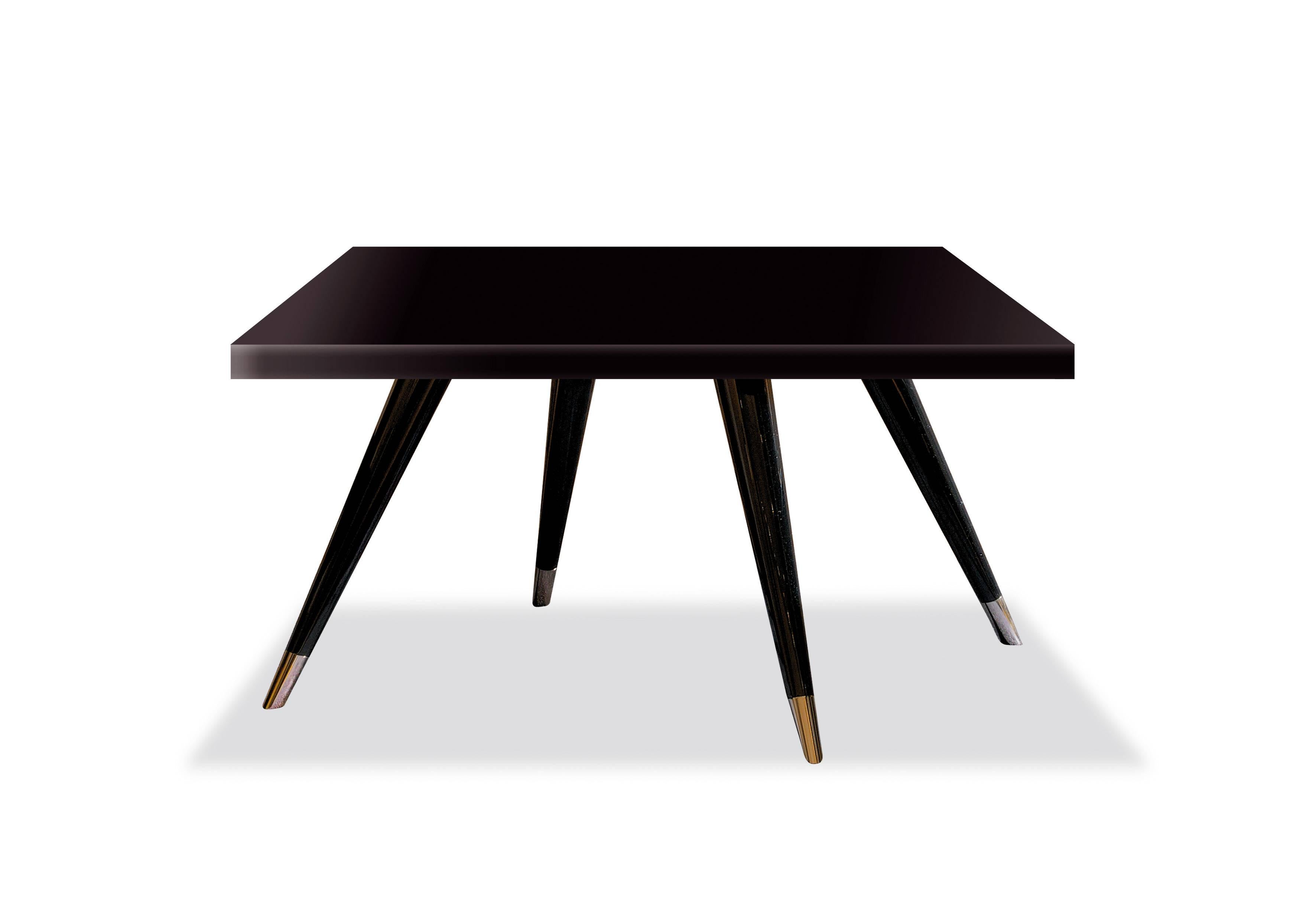 Andrea Contemporary Lacquer Brass Coffee Table by Dom Edizioni from Italy For Sale 2