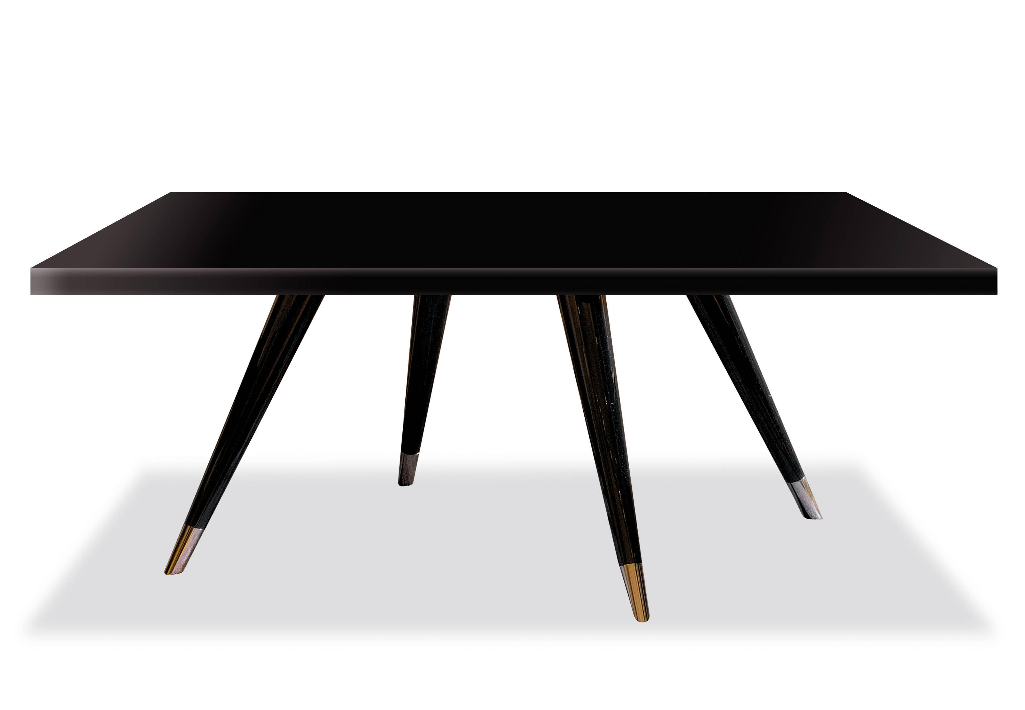 Andrea Contemporary Lacquer Brass Coffee Table by Dom Edizioni from Italy For Sale 1