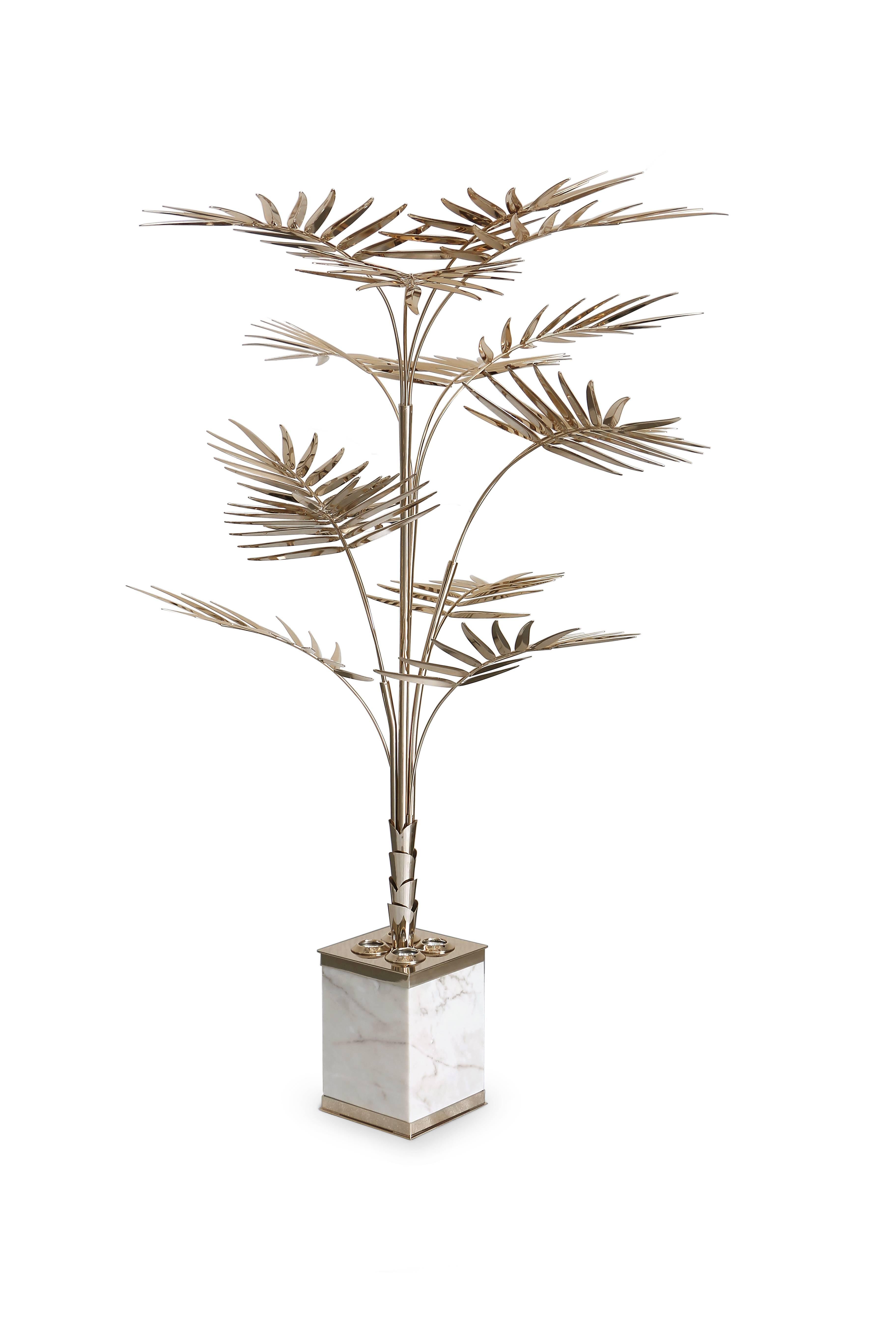 Ivete Sangalo is the tropical muse of Brazilian pop culture and was also the inspiration behind this exotic light fixture. Using a mixture of materials such as brass and marble, this unique light fixture can serve as table lamp or a floor lamp.