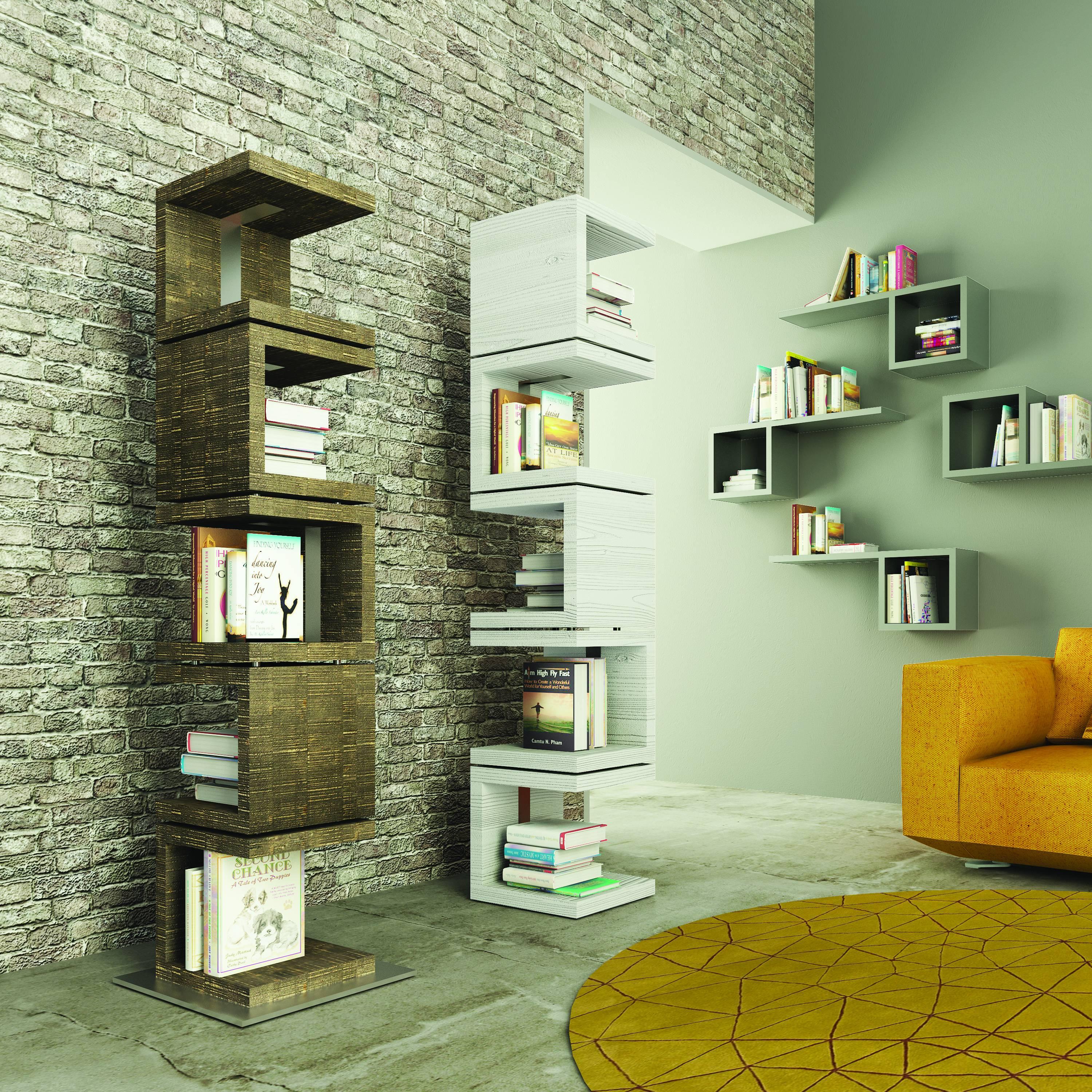 Contemporary Italian Modern Square Open-Sided Uno Modular Wood Bookshelf For Sale