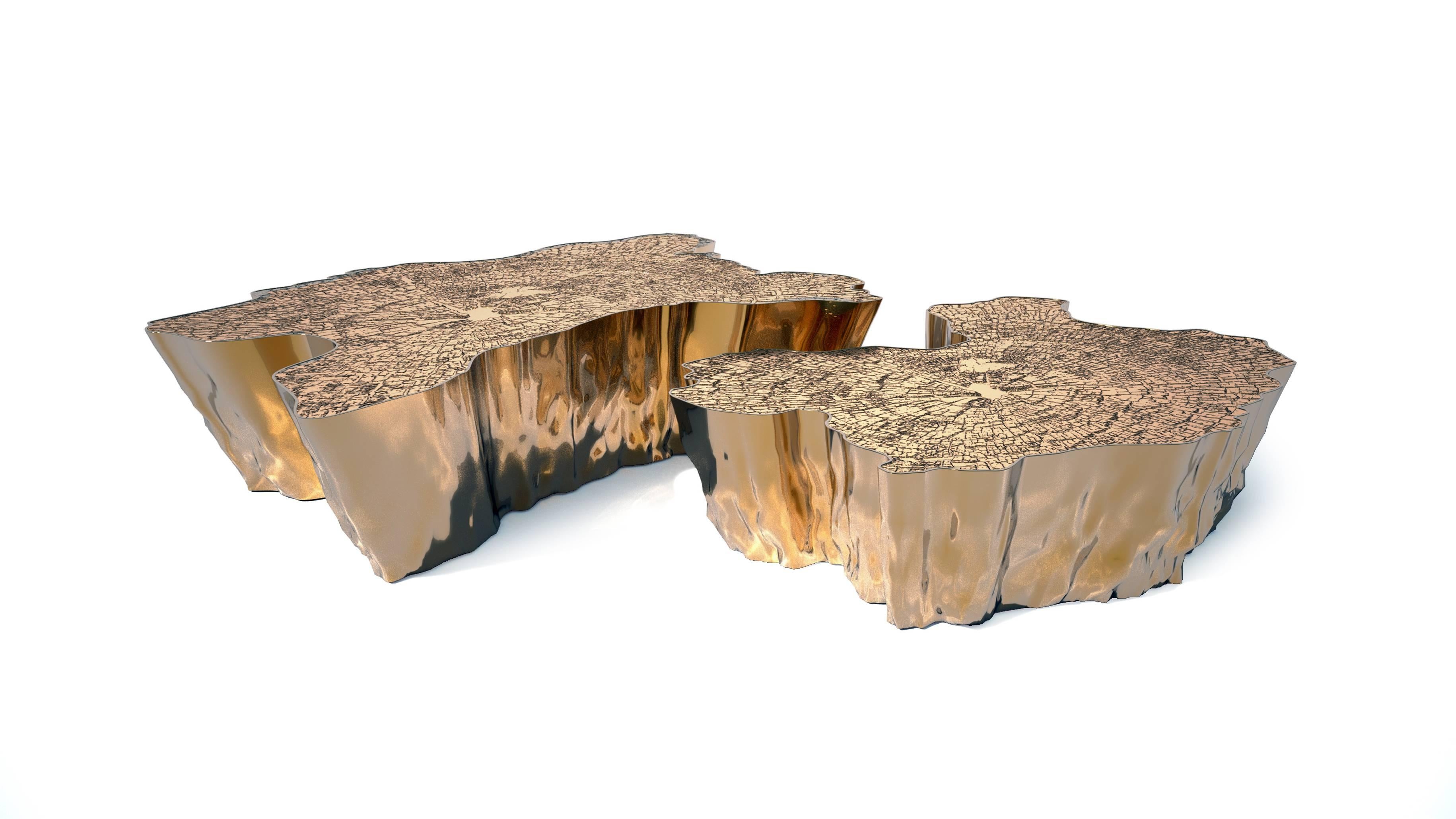 Large Boca Do Lobo European Modern Organic Gold Eden Patina Coffee Table In Excellent Condition For Sale In Sydney, NSW