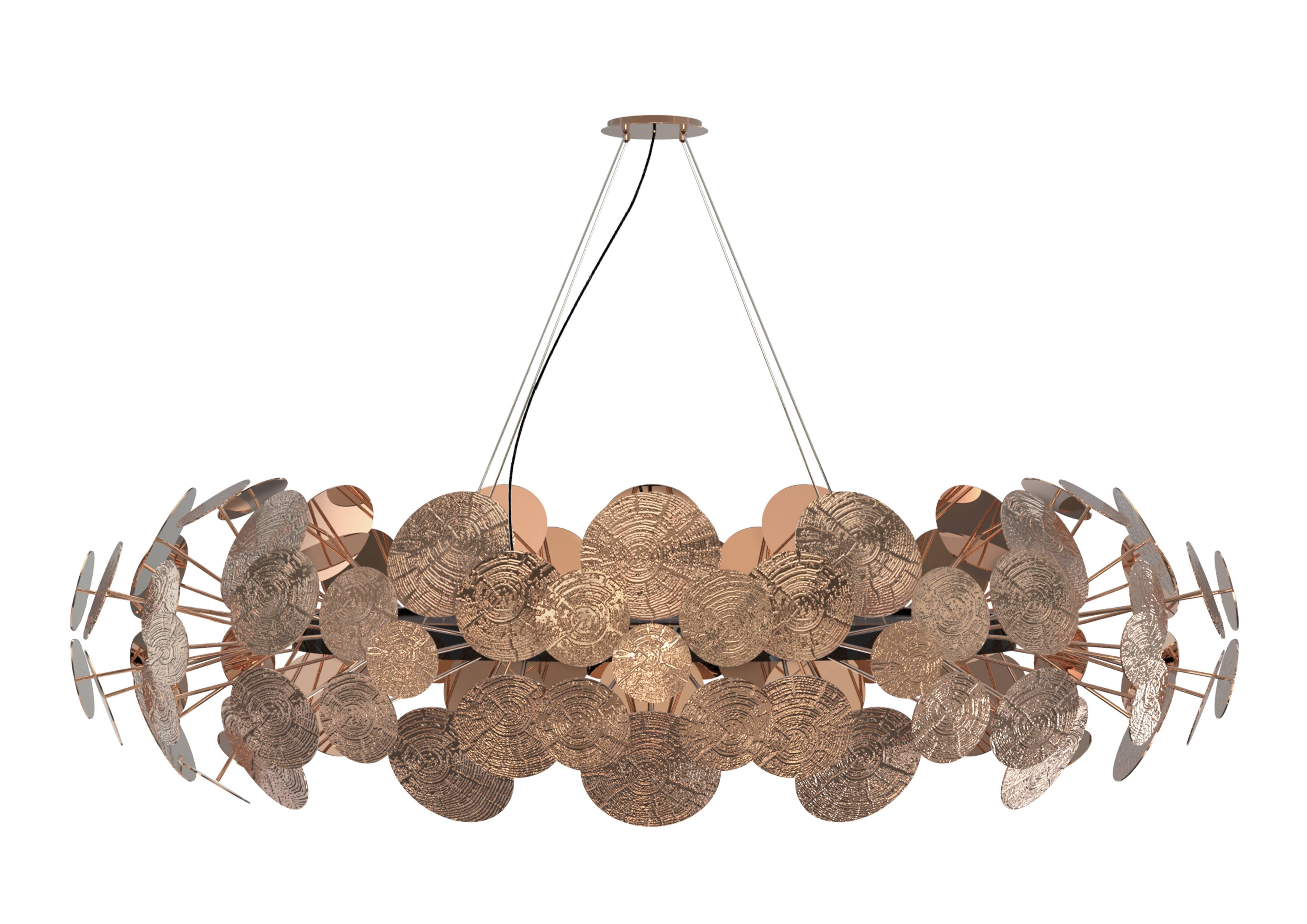 Large circular Modern Gold-Plated Newton Chandelier by Boca Do Lobo from Europe For Sale 2