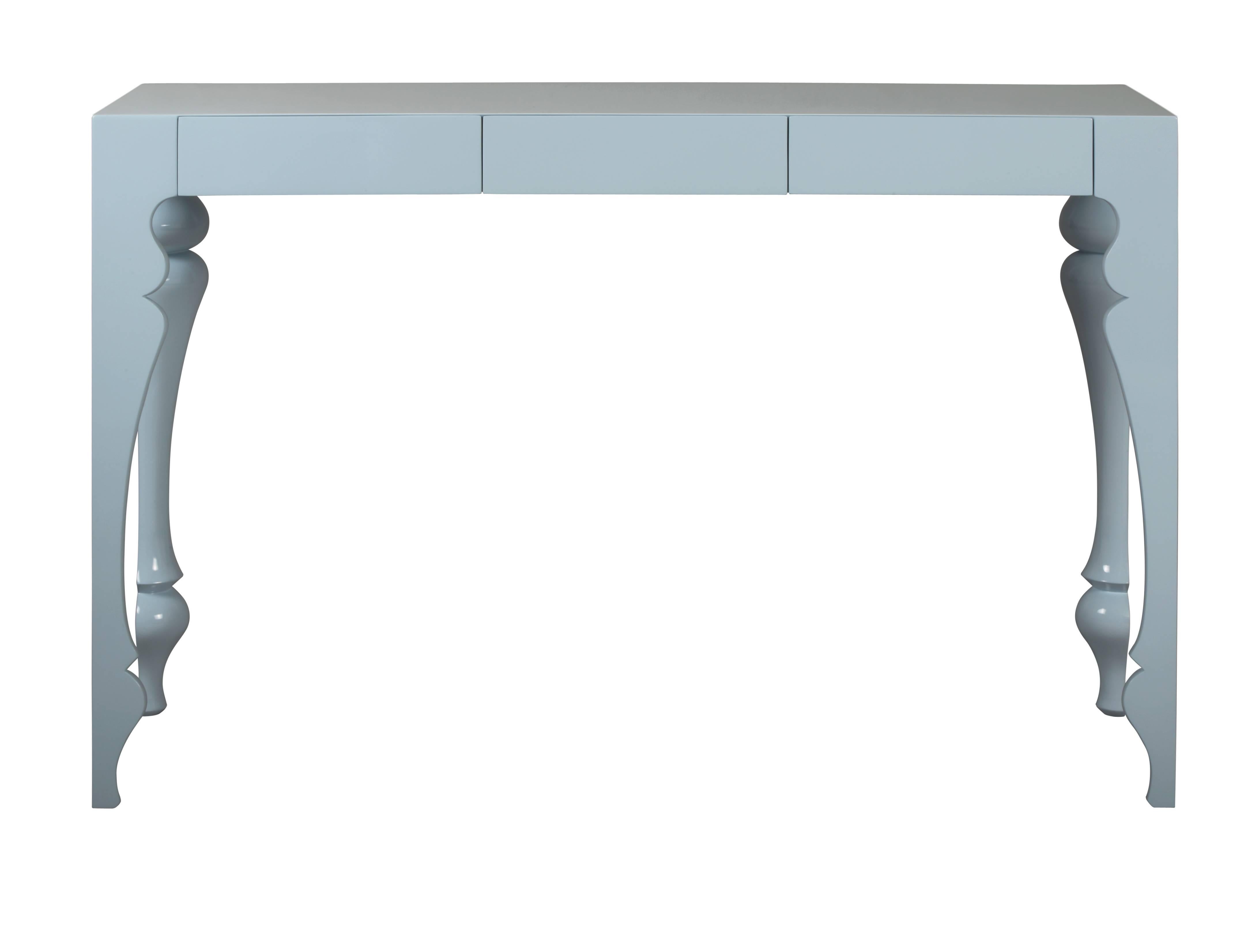 British  Modern European Baroque-Inspired Three-Drawer lacquered Louis Console