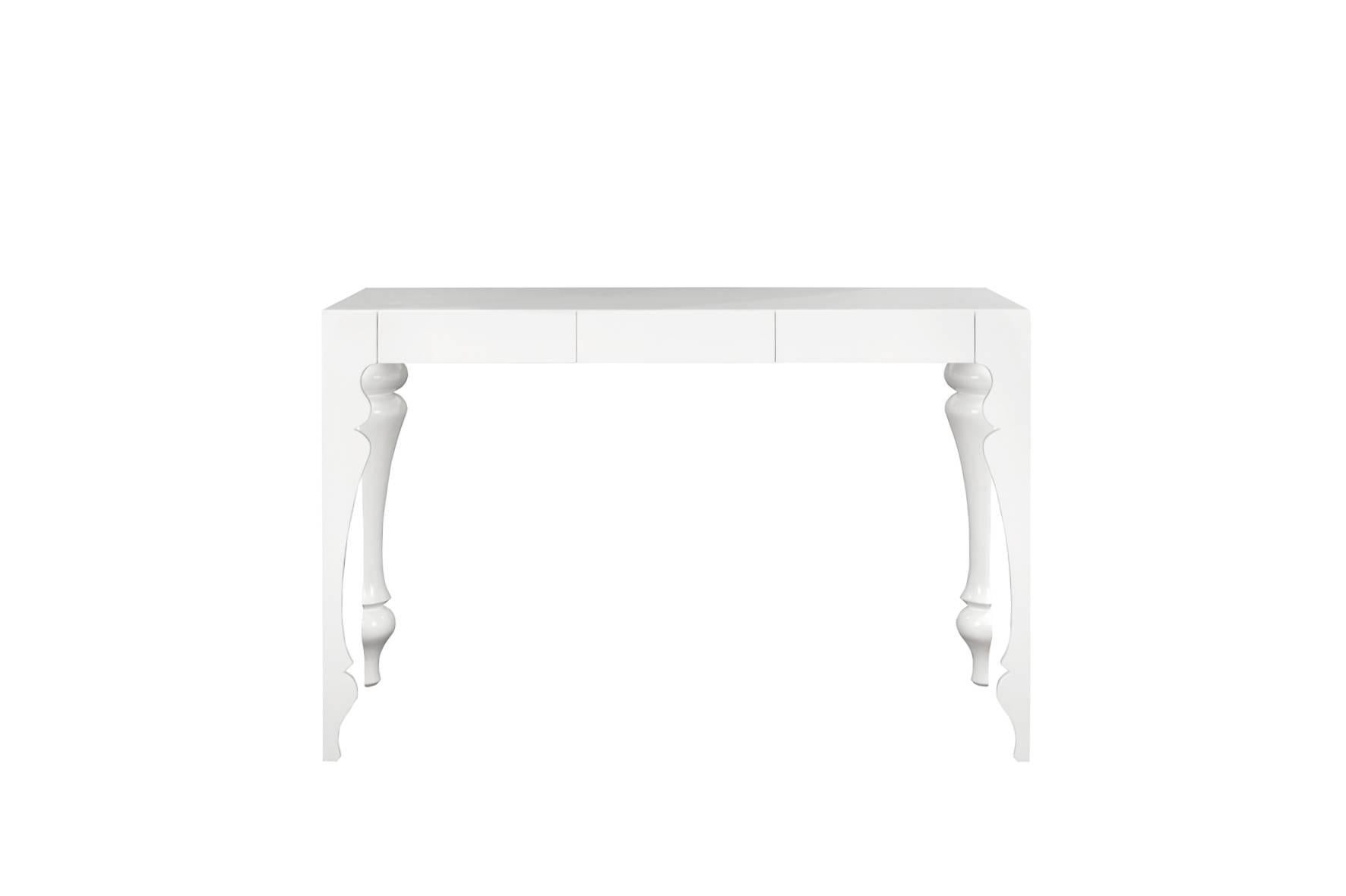 Contemporary  Modern European Baroque-Inspired Three-Drawer lacquered Louis Console