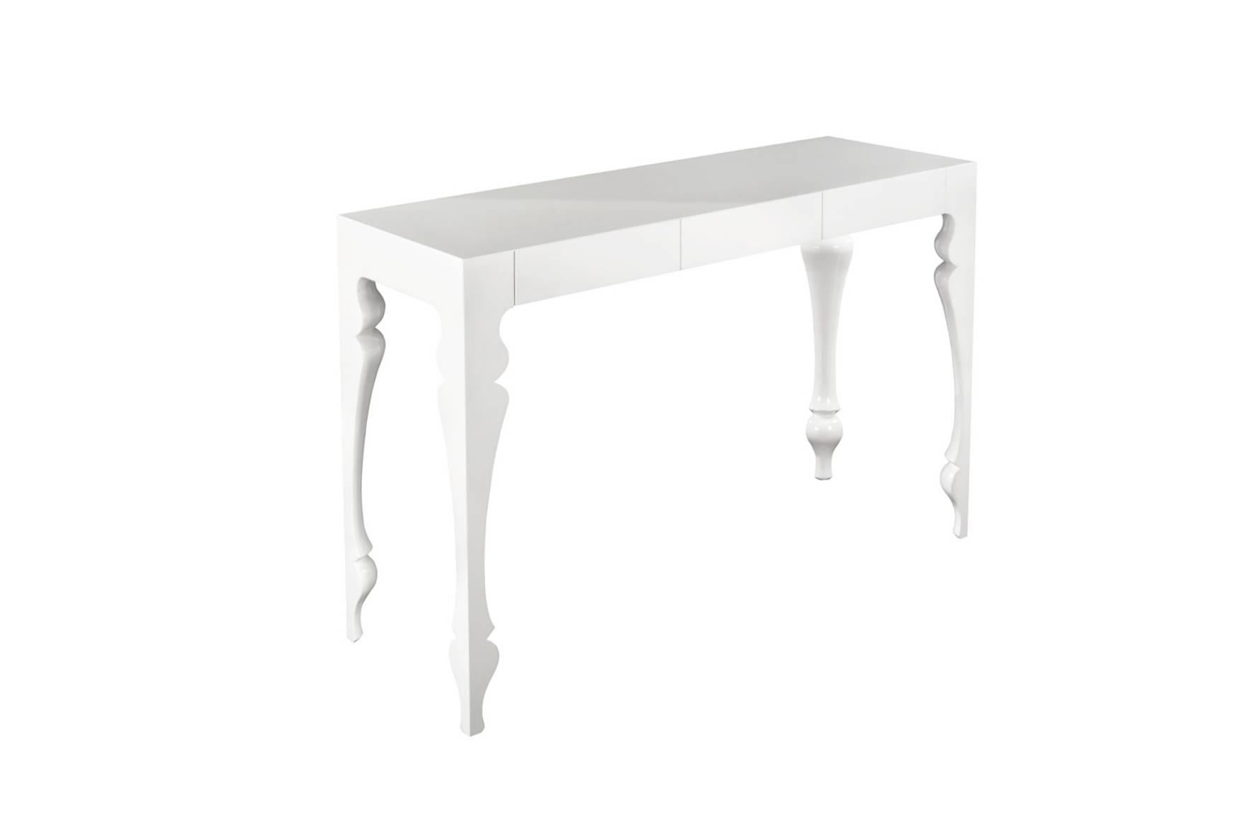 Lacquer  Modern European Baroque-Inspired Three-Drawer lacquered Louis Console